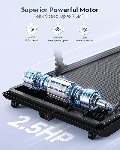 Miniatura 6 de YOSUDA Caminadoras para caminar - Cintas de correr debajo del escritorio para el hogar y la oficina, capacidad de peso de 265 libras y altavoz