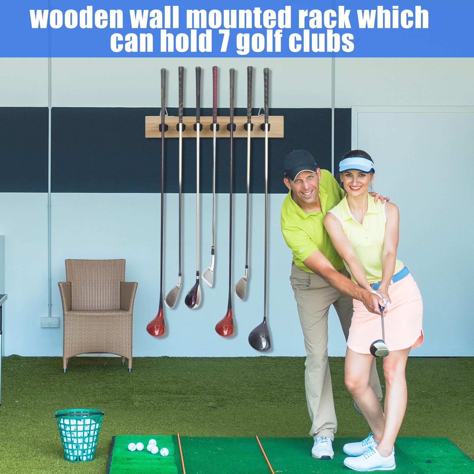 Amazon | Barydat 木製ゴルフクラブホルダー 2個 7ホルダー ゴルフ
