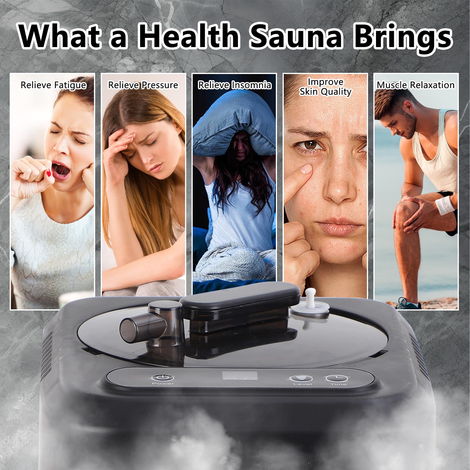 Upgrade - Generador de vapor portátil para sauna 4L, 1200 W, potente mini vaporizador con mando a distancia, calentamiento rápido para spa en casa y cuidado de todo el cuerpo, adecuado para tiendas de