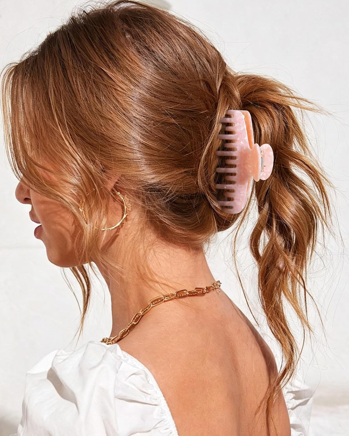 Mesovor Acetate Double Row Teeth Hair Claw Clips for Thin Hair, Non-Slip image 5