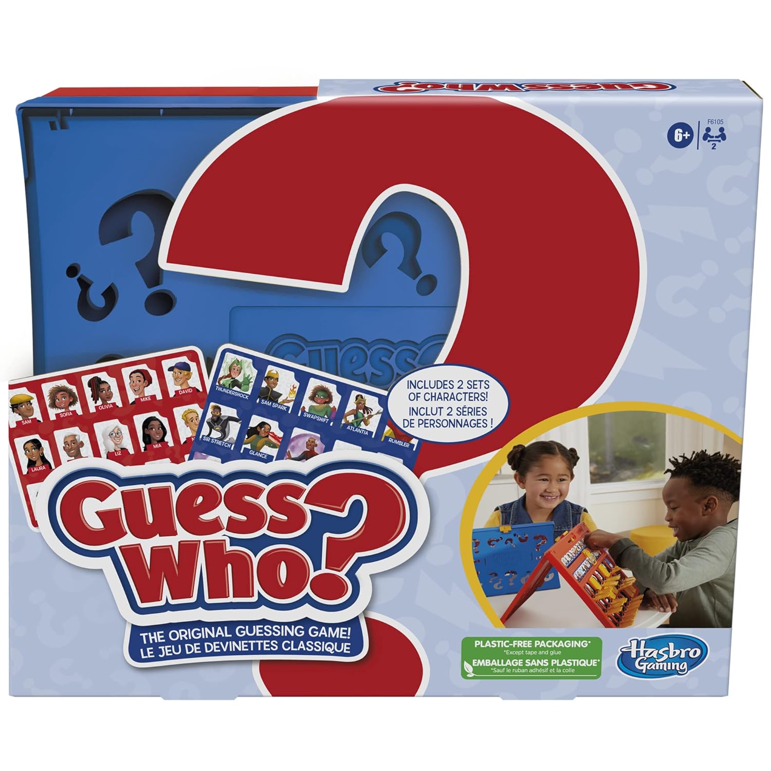 Guess Who? Board Game Original Guessing Game, Easy to Load Frame, Double-Sided Character Sheet, 2 Player Board Games for Kids, Guessing Games for Families, Ages 6 and Up...