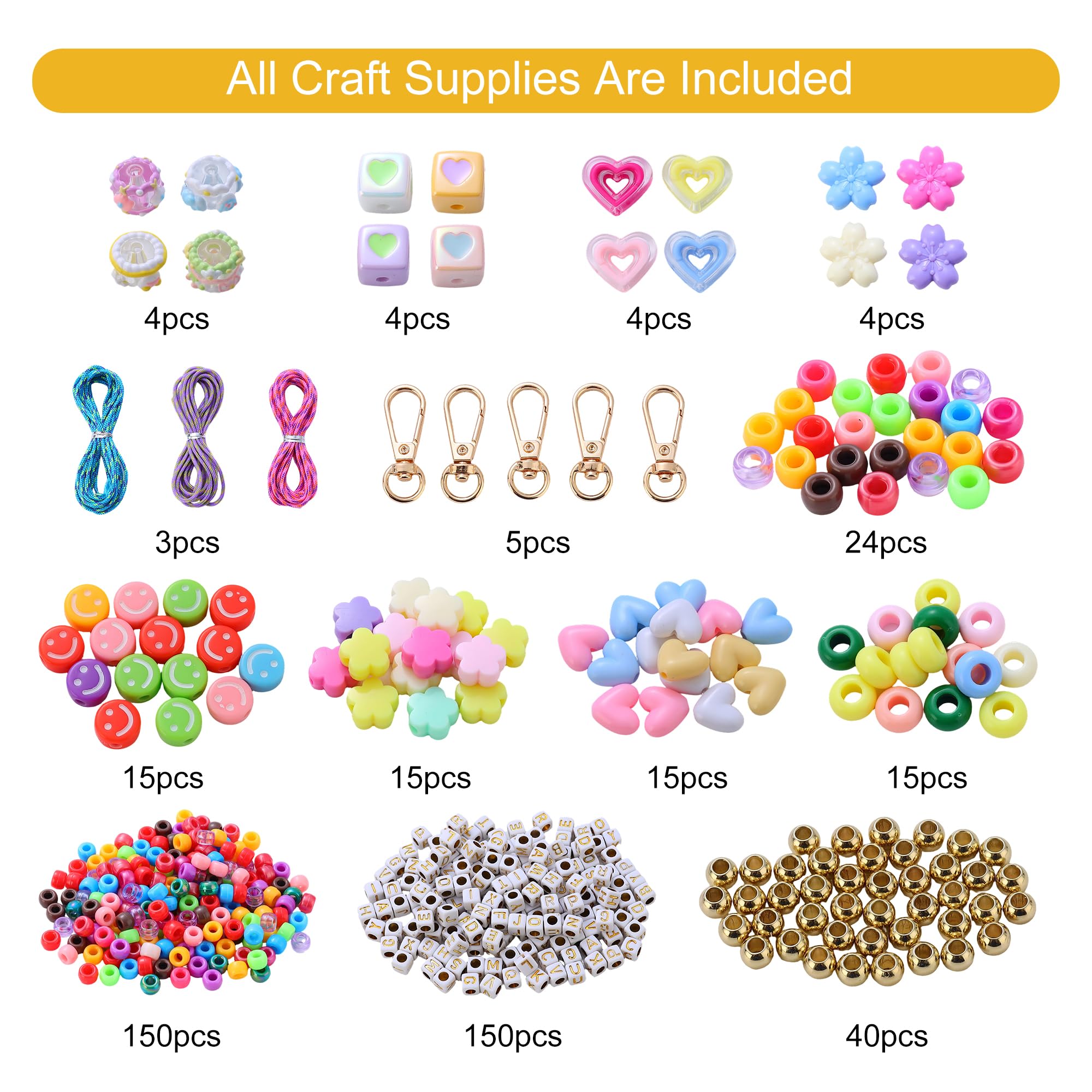 DIY Keychain Making Kit - Beads & Charms -6