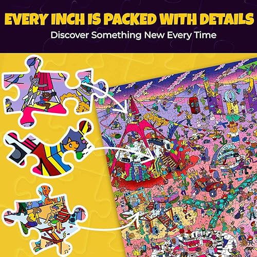 Miniatura 4 de QUOKKA QUOKKA - Rompecabezas de 1000 piezas para adultos, juego de 3 rompecabezas para hombres y mujeres, Alicia en el país de las maravillas,