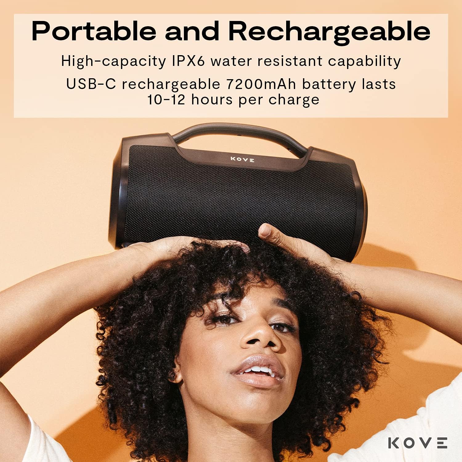 kove kasita bluetooth boombox speaker portable and rechargeable wireless with hd louder volume deep bass subwoofer microphone ipx6 waterproof