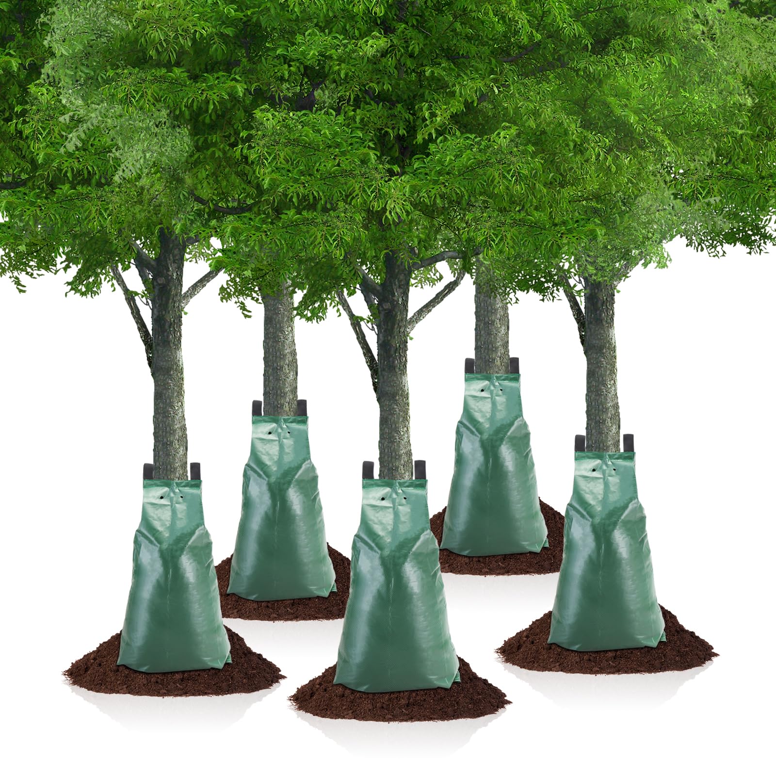 VINGLI Tree Watering Bag, 20 Gallon Tree Watering Bags Slow Release, 4-6 Hours Drip Irrigation Kit with Zipper, 2-8