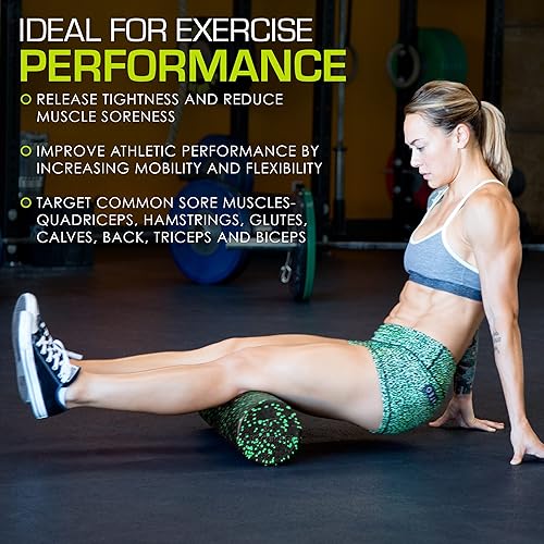 Miniatura 6 de ProsourceFit Rodillos de espuma de alta densidad de 12 pulgadas de largo, herramienta de masaje atlético firme de cuerpo completo para estiramiento