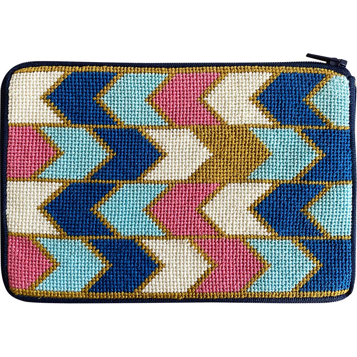 Alice Peterson Stitch & Zip Needlepoint Cosmetic Purse Kit- Geometric Arrows