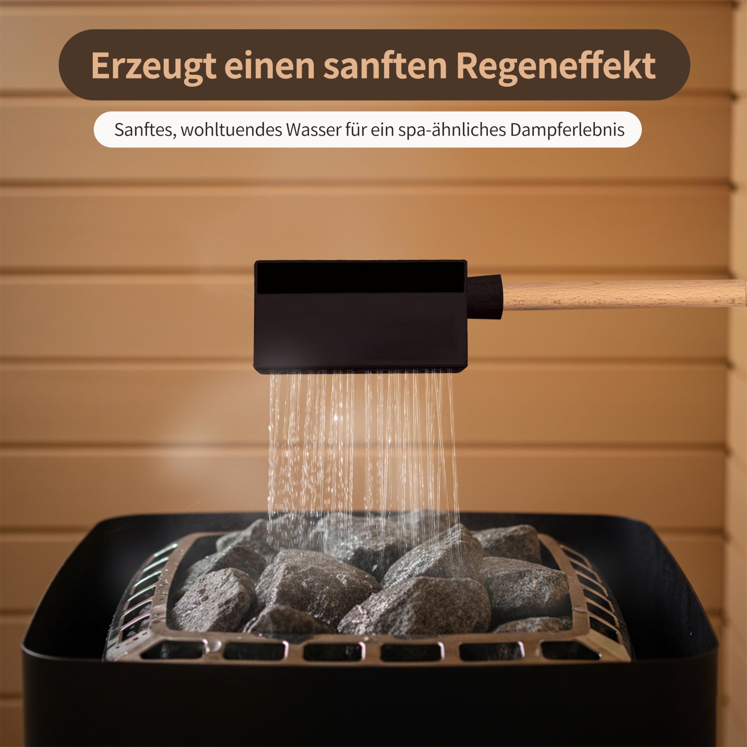 saunakelle, Saunakelle - Regenfall mit Regenfunktion - 350 ml, geeignet für Saunaaufgüsse und als Zubehör für Gartensaunen