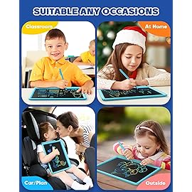 Bravokids 12 Inch LCD Writing Tablet for 3 Year Olds - Electronic Drawing Pad and Doodle Board as Educational Birthday Gifts for Girls and Boys (Blue)
