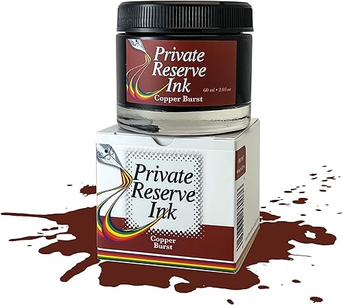 Miniatura 4 de Private Reserve Ink Copper Burst - Botella de tinta premium de 60ml (2.03 fl oz) para pluma estilográfica  Cobre cálido con fórmula de secado rápido