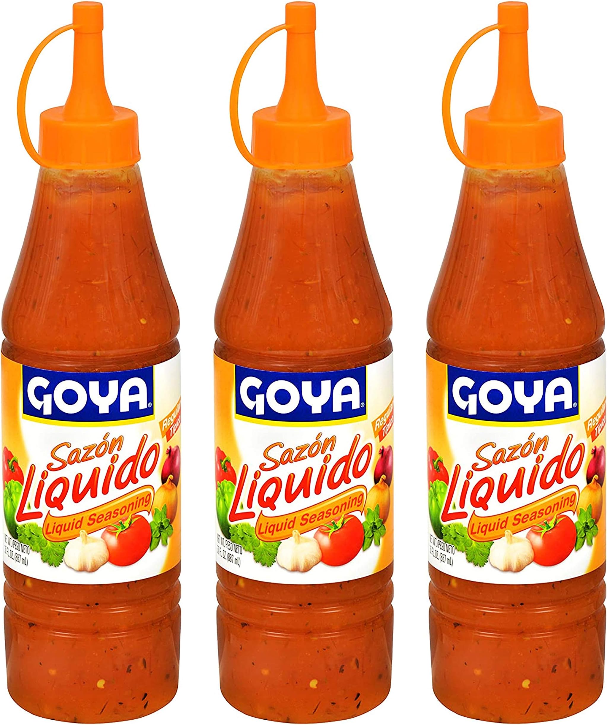 GoyaSazon Liquido - Regular Liquid Sazon Seasoning (3 Pack, Total of 90fl.oz)