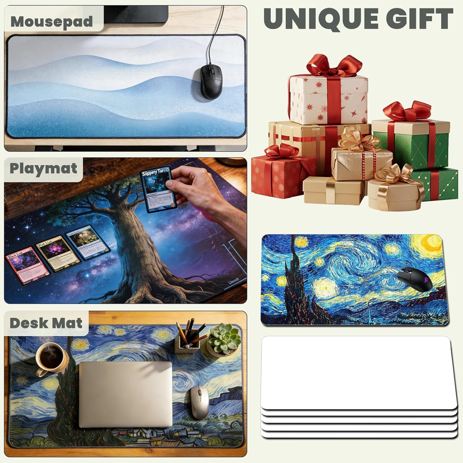 12 Pcs Sublimation Playmat Mouse Pad Blanks 24"x14" Large Desk Mat Sublimation Mousepad Blanks Bulk for Heat Press Printing Custom Design Gifts Non-Slip Rubber Base