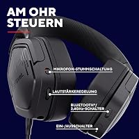 GXTrust GXT 1493 Ravox gamer headset vezeték nélküli Bluetooth és 2.4 GHz mikrofon 50 mm driver 70 óra akkumulátor fekete PS5 PS4 Switch PC 9