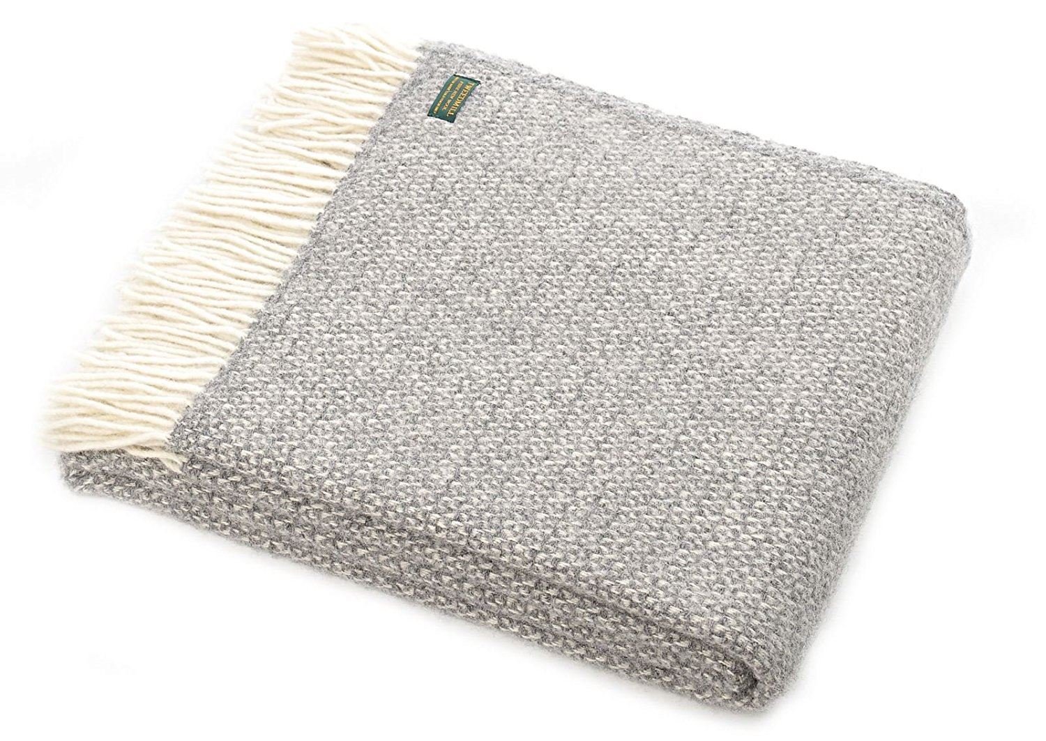 Tweedmill Textiles 100% Pure New Wool Illusion Throw, Grey, 150x180cm