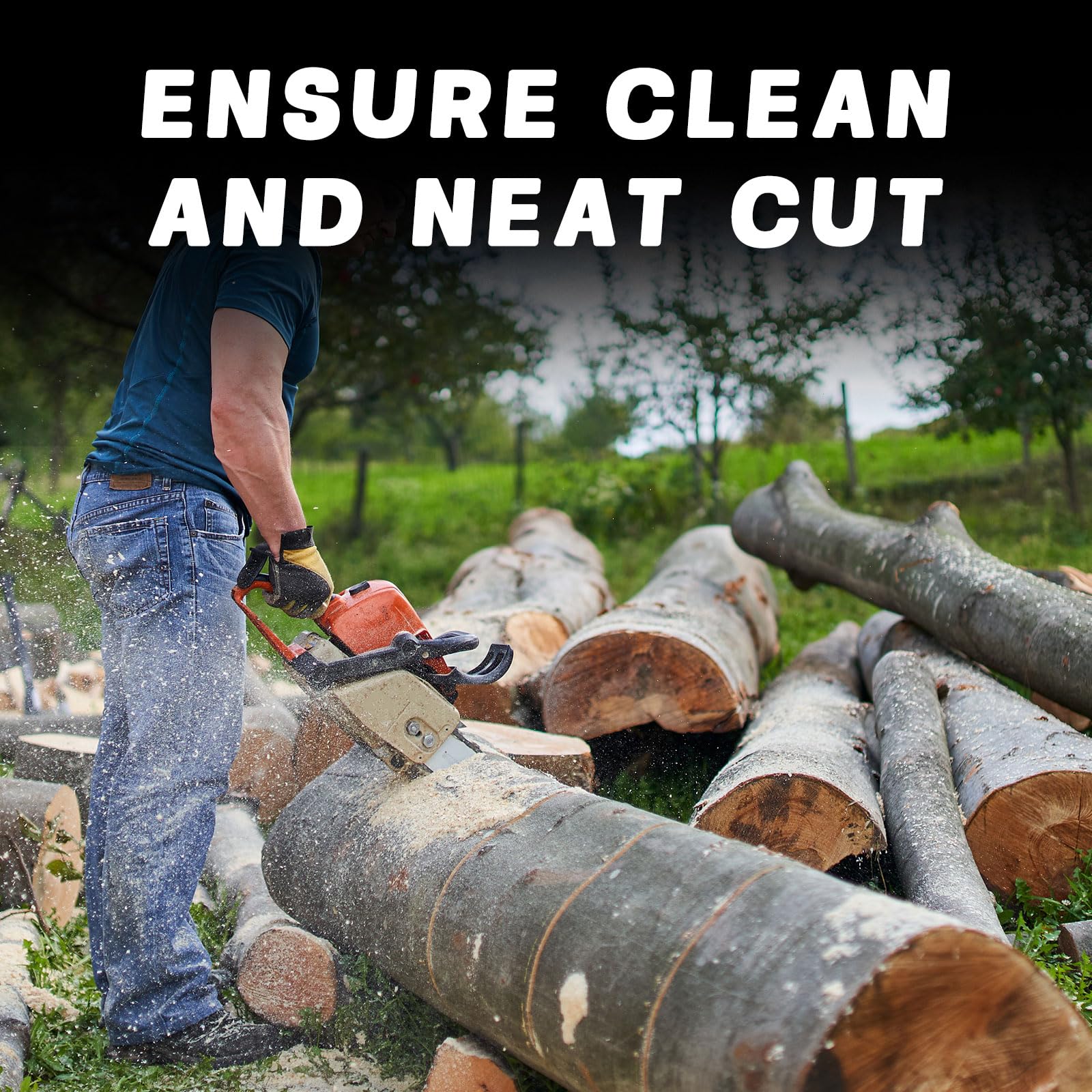 O-CONN Paquete de 4 cadenas de motosierra de 20 pulgadas, paso de 3/8 pulgadas, calibre .050 pulgadas, 72 eslabones de transmisión para Husqvarna 455, Stihl 026, Poulan, Makita y más