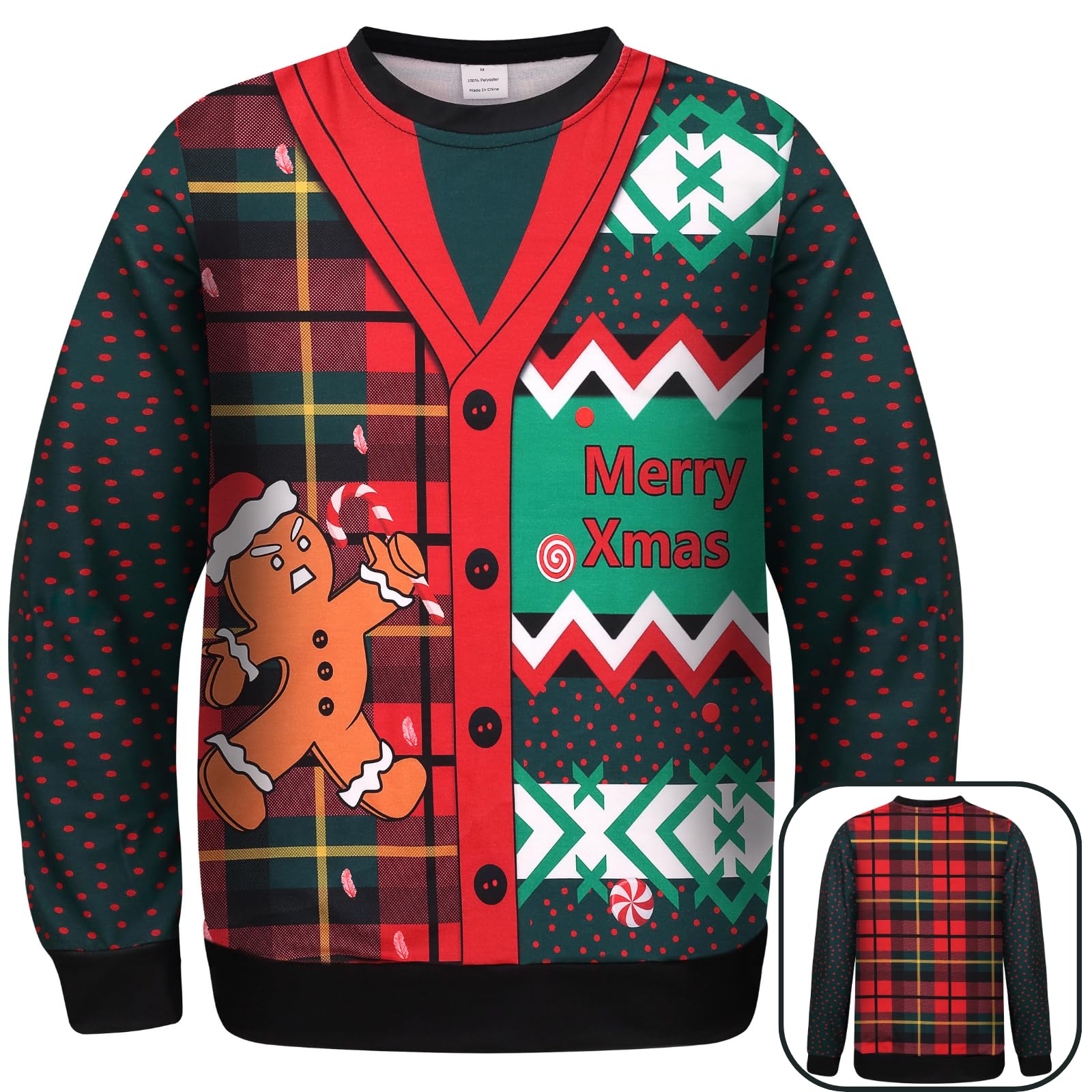 LMYOVE Ugly Christmas Sweatshirt for Women Men Funny 3D Printed Sweatshirt Adult, Unisex Ugly Pullover