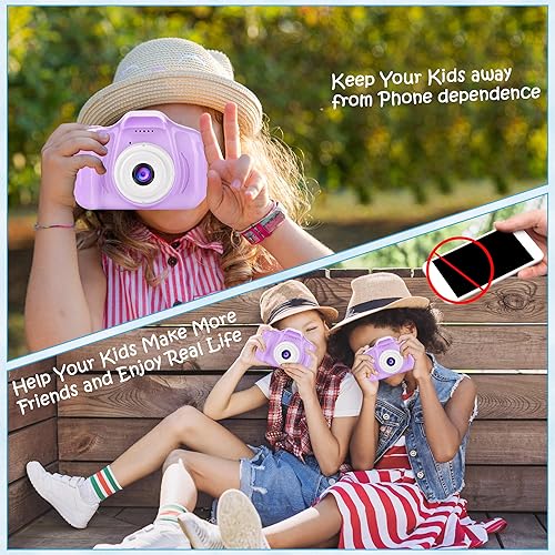 Miniatura 4 de ARNSSIEN Cámara para niños con tarjeta de 32 GB, pantalla HD IPS de protección ocular, cámara digital de unicornio para niños con tecnología UV para