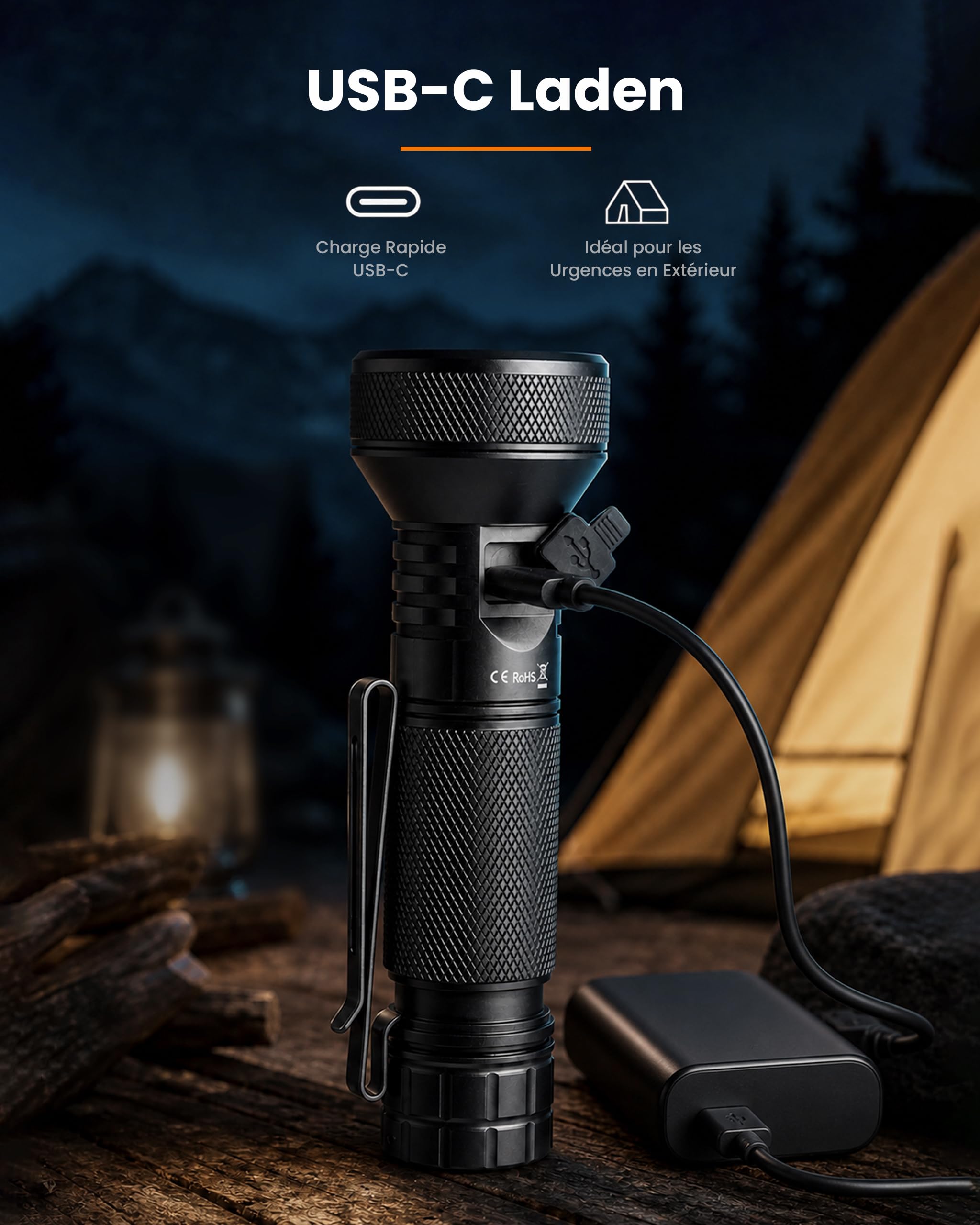 CSTEBOKE Sofirn IF22A Lampe de poche LED rechargeable