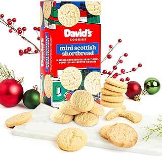 David's Cookies Mini Shortbread Pure Butter Cookies 1 Pack - Traditional Scottish Style Butter Cookies, OU Kosher Certified, Decadent Gourmet Shortbread Cookies Snack Box for Tea, Coffee, & Gifting