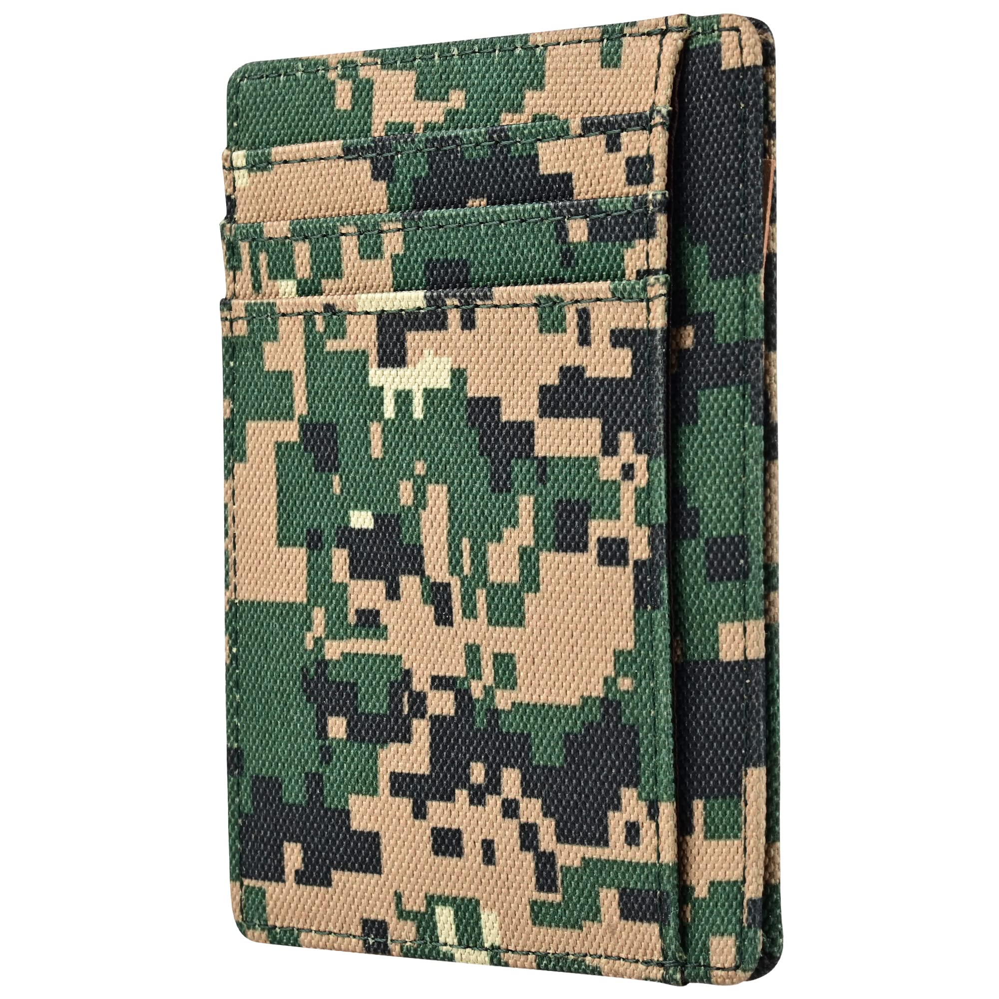 kinzdMinimalist Mens Wallet RFID Front Pocket Wallet Secure Thin Credit Card Holder Men Women, Z Camouflage Green, One size