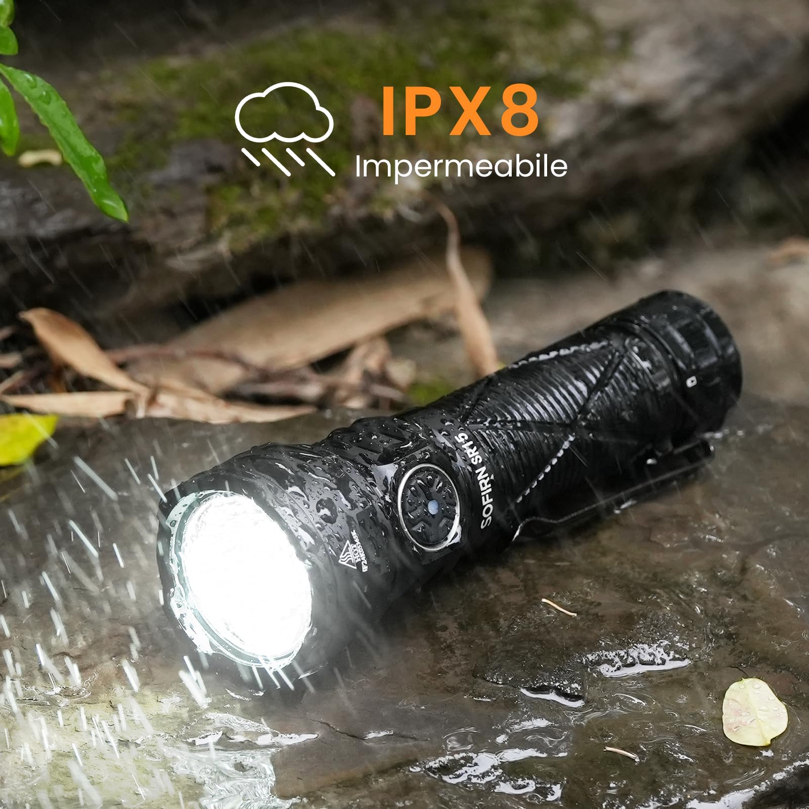 Sofirn SR15 Torcia LED Tattica, 4 LED Ultra Luminosi, Corpo in Alluminio, Nero