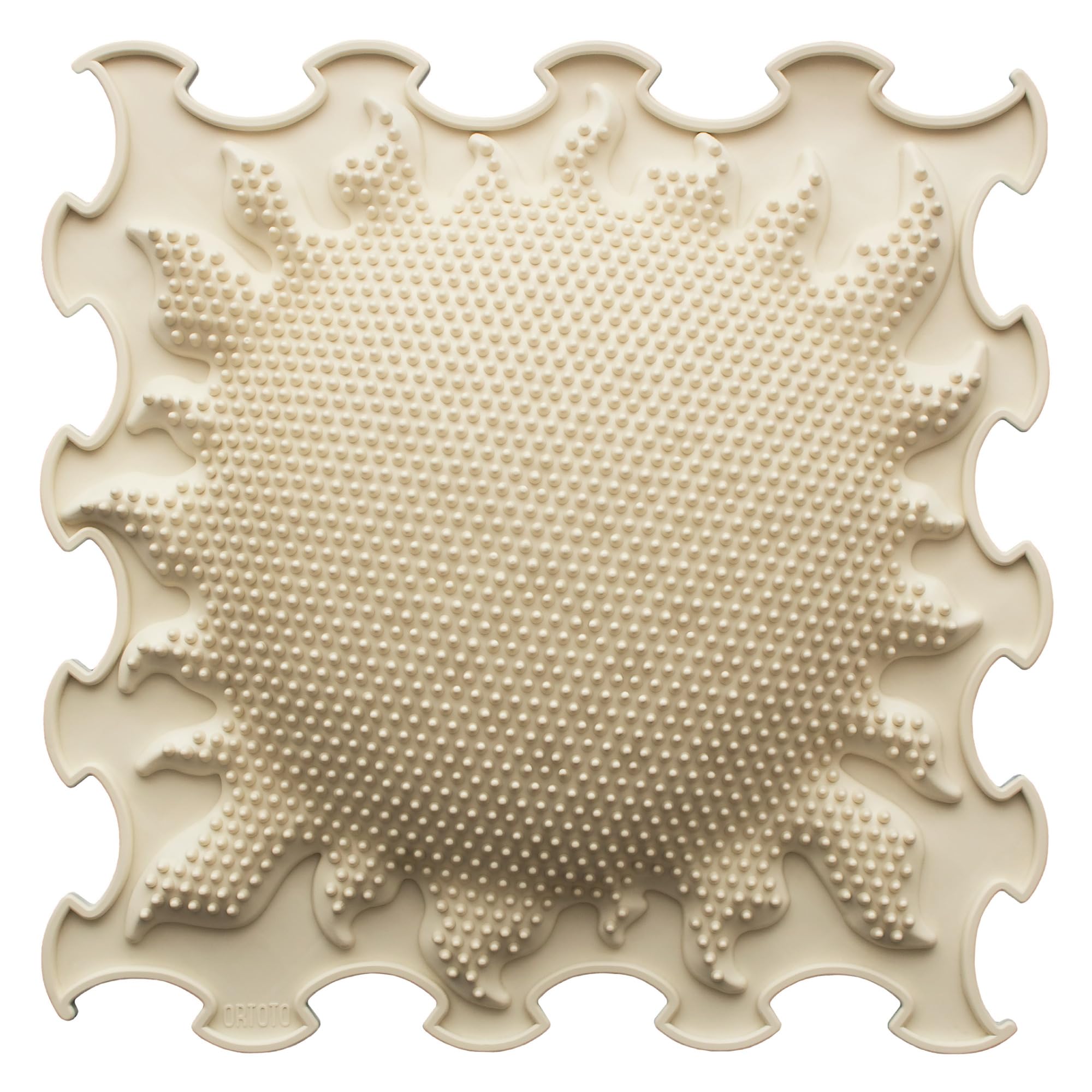 ORTOTO Einzelne sensorische Massagematte, Puzzlematte, orthopädisch, manuelle Massagematte (Shining Sun, Milchig-weiß)
