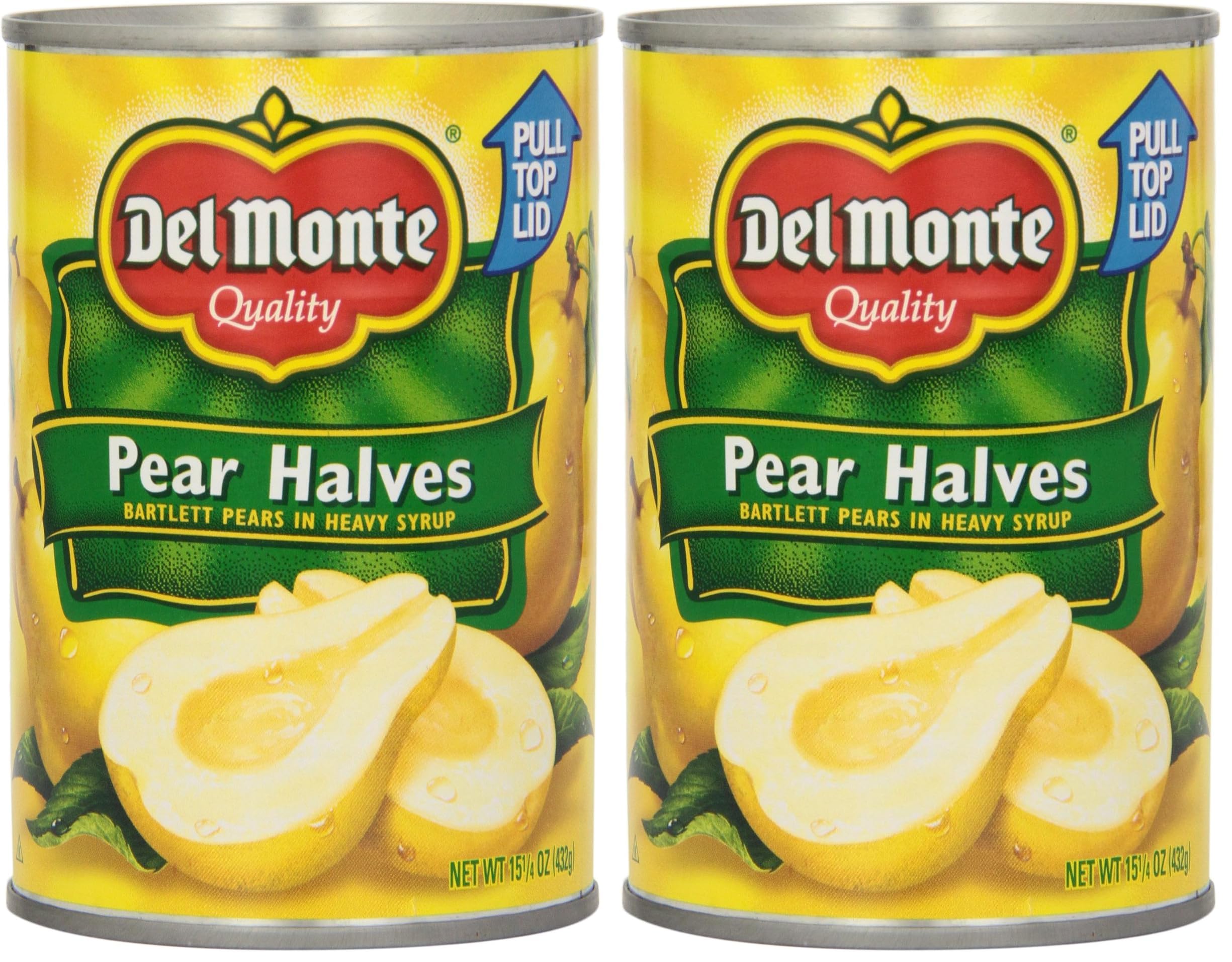 Del Monte Pear Halves Bartlett Pears In Heavy Syrup, 15.25 Oz (Pack of 2)