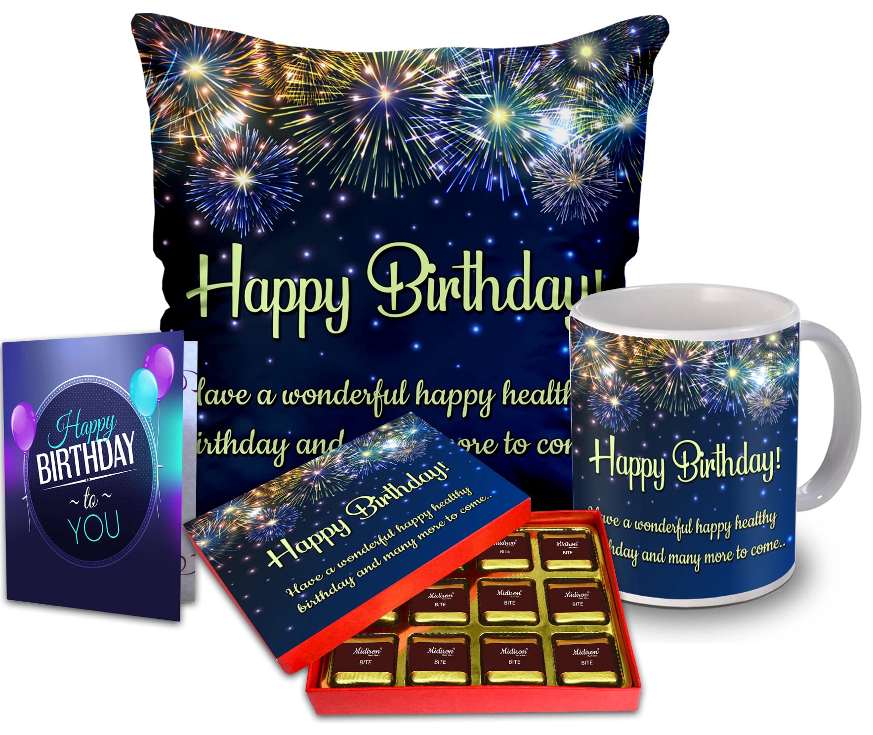 Midiron Birthday Gift For Sister, Wife, Girlfriend, Boyfriend, Husband, Brother, Girls| Gift For Birthday Special| Chocolate Box With Cushion, Coffee Mug And Greeting Card, 400 Gram (B09J2L5QBJ) Amazon Price History, Amazon Price Tracker