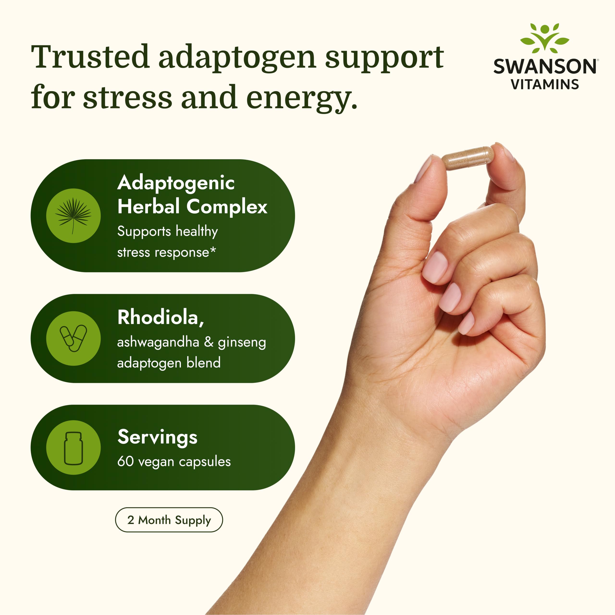 Swanson Rhodiola Ashwagandha Ginseng Complex, 60 Capsules — Amazon image 3