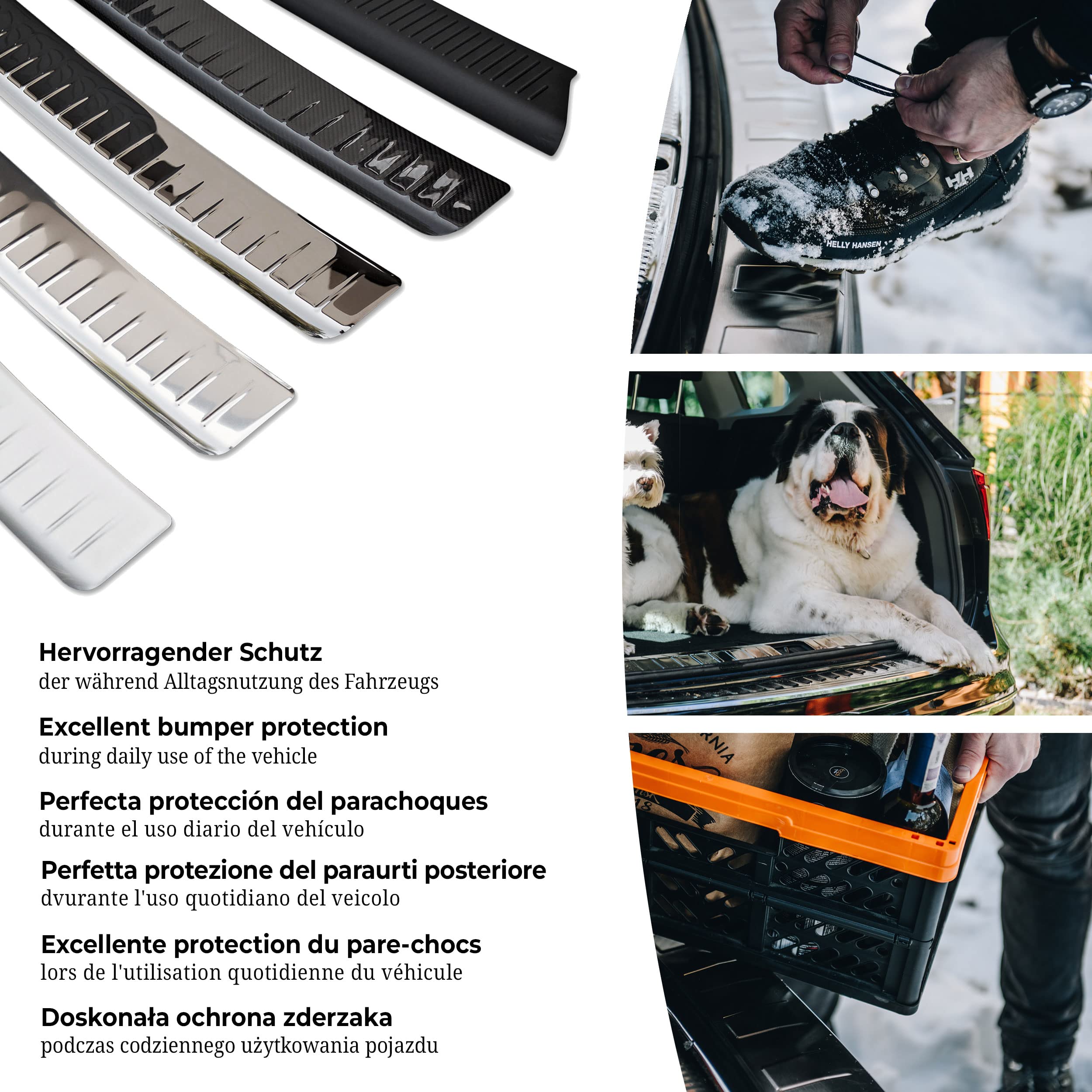 CHROMEMASTER - Accessori per Auto; Protezione paraurti Posteriore - Compatibile con Fiat Scudo dal 2022 | Acciaio inossidabile spazzolato - Protezione Paraurti Protegge la Vernice del Paraurti