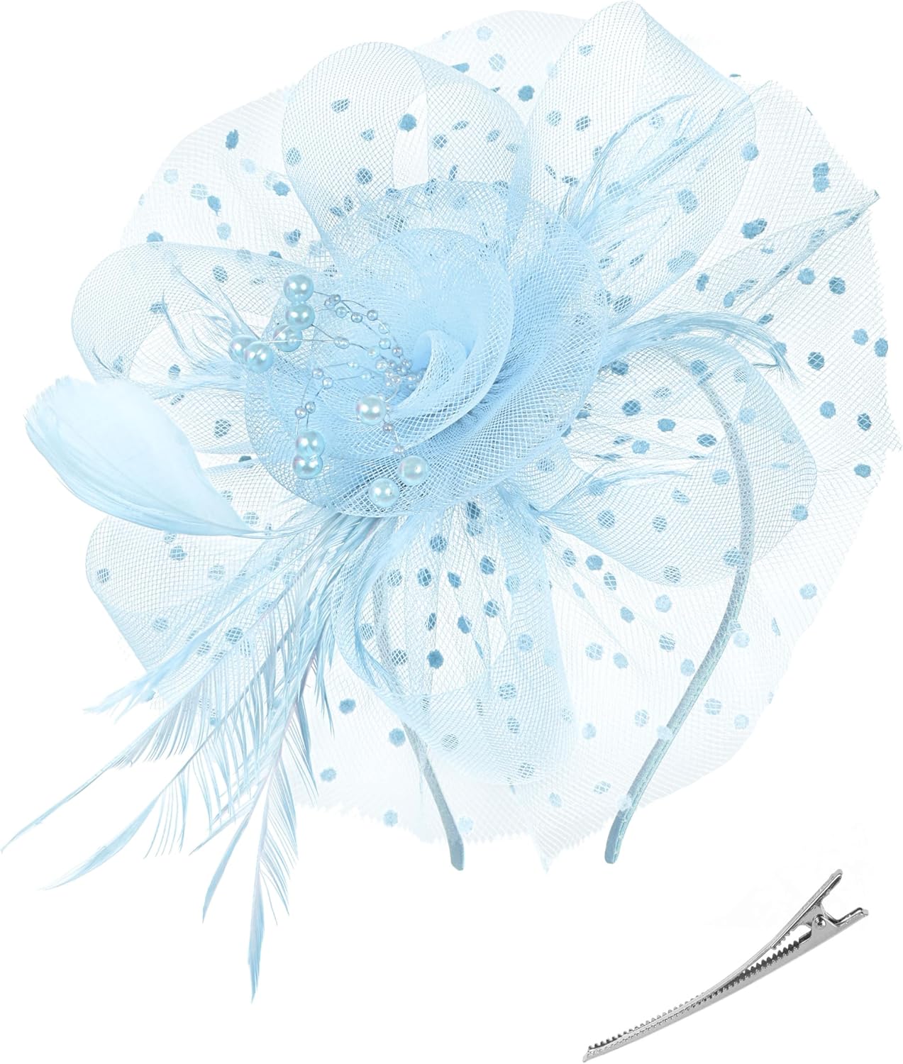 Zivyes Blue Fascinators Hats for Women Tea Party Hat Kentucky Derby Hat