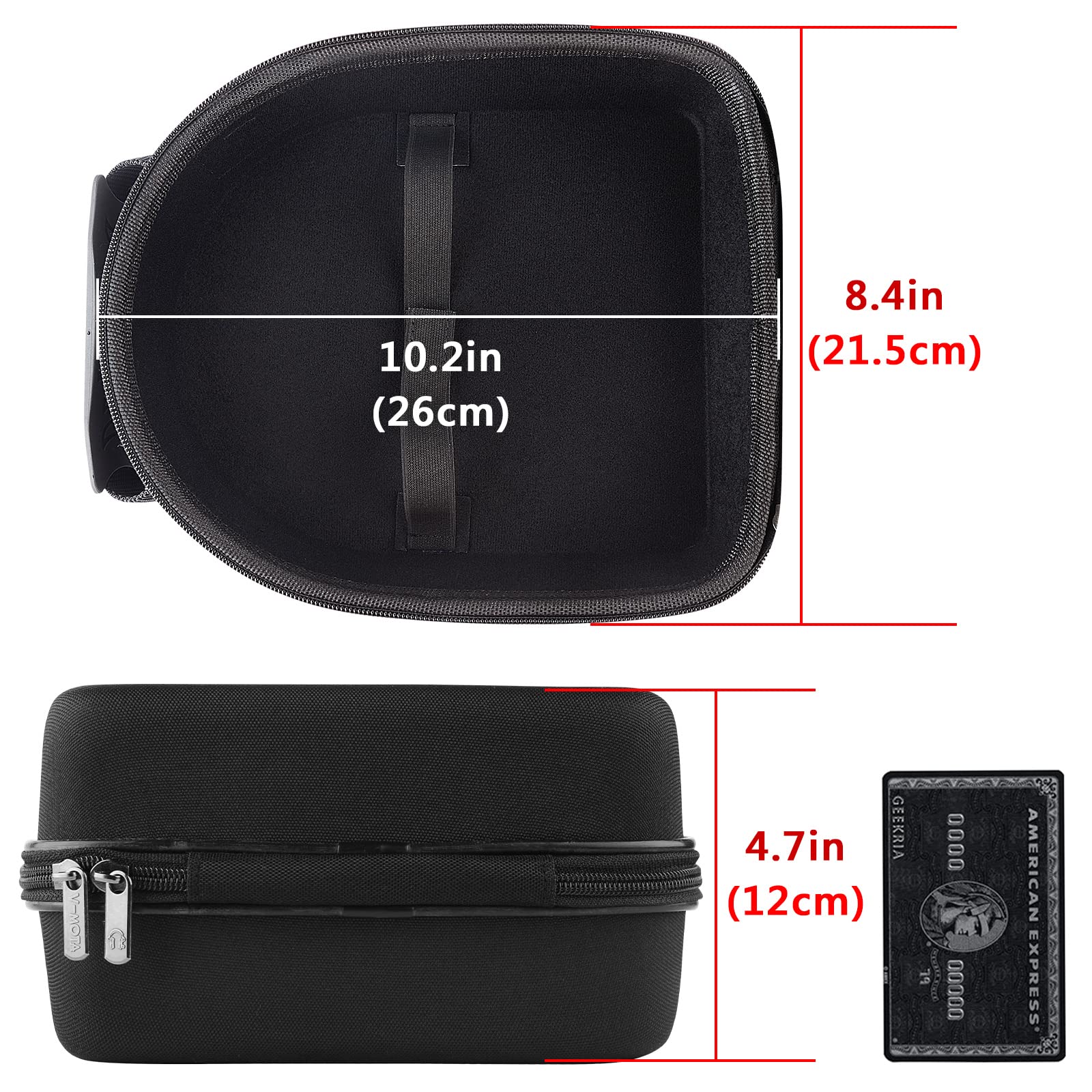 Geekria Shield Case do dużych słuchawek nausznych, zastępcze ochronne etui z twardą skorupą do podróży z miejscem na kable, kompatybilne z Audio-Technica ATH-AD990X, AKG K701 (Czarny)