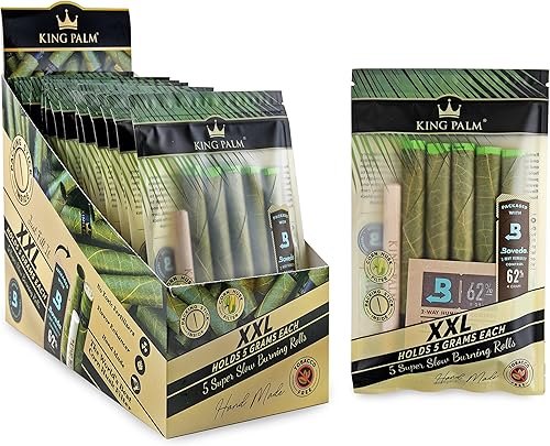 King Palm Cono King XXL (15 paquetes de 5, 75 rollos en total) - Hojas de palma naturales preenvueltas - Conos preenrollados - Conos totalmente
