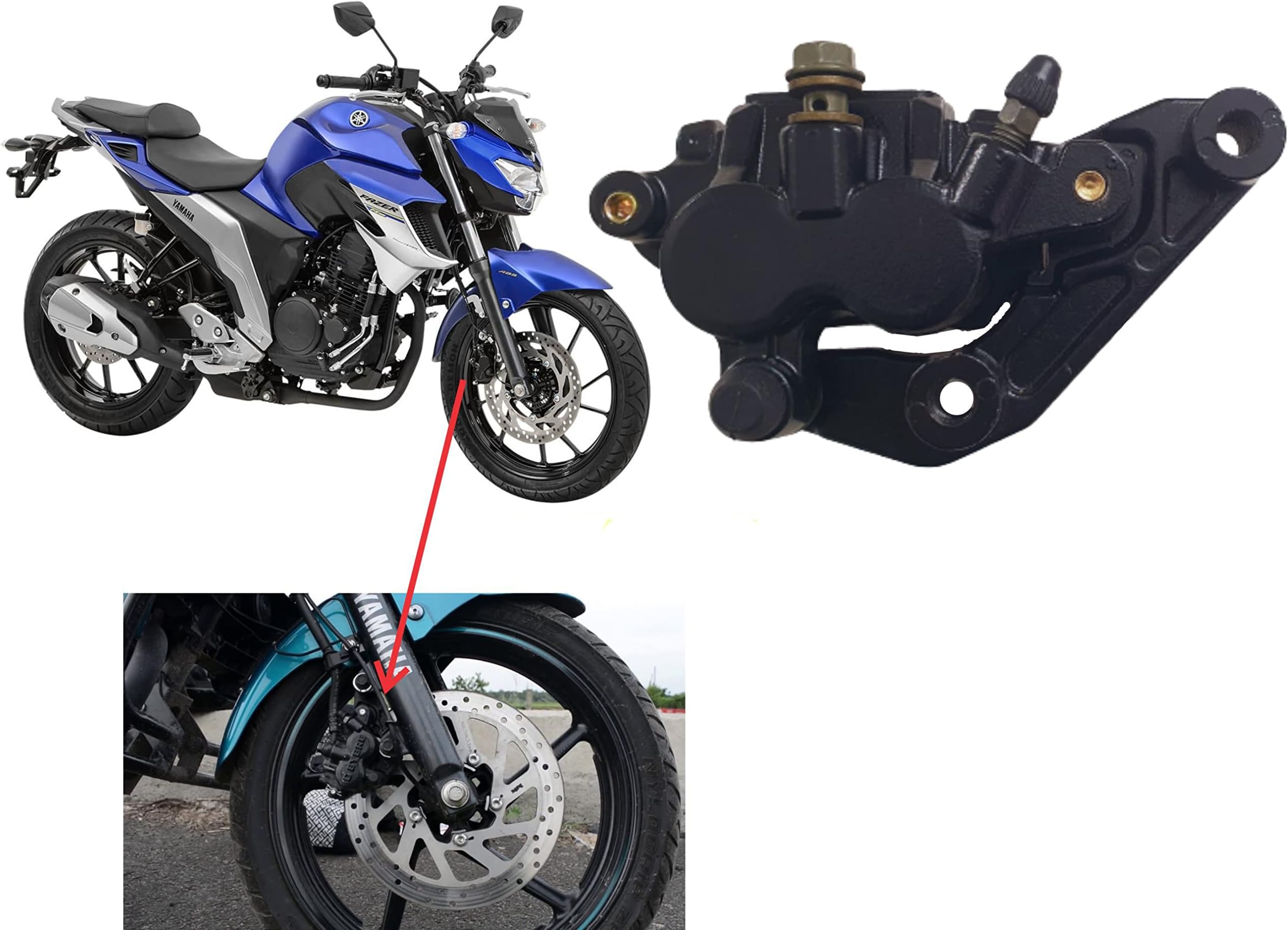 AUTOPLEX Front Disc Brake Caliper Assembly Compatible For Front FZ