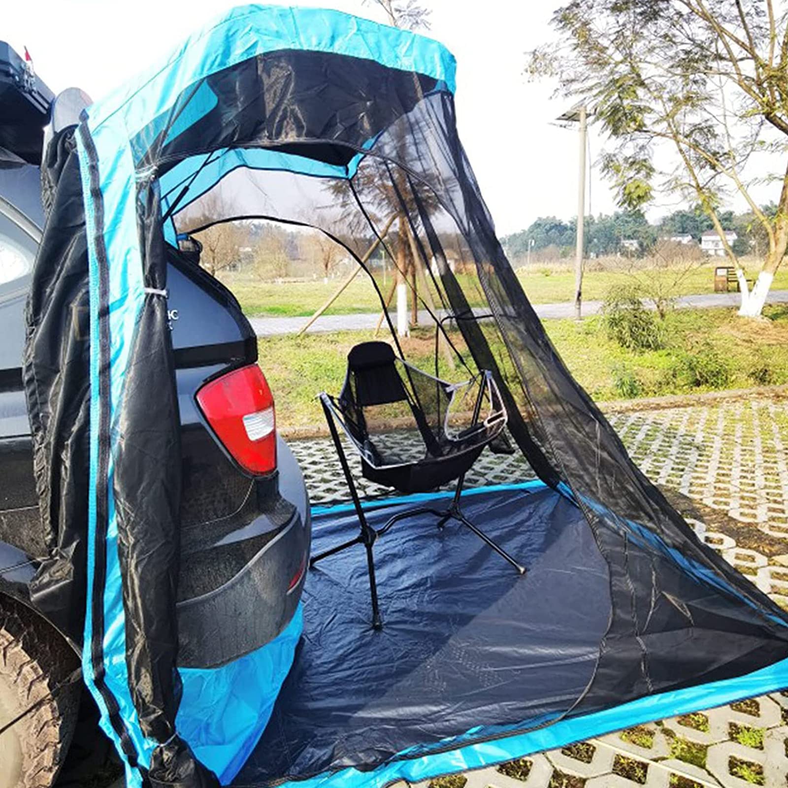 Namiot tylny samochodu, przenośny namiot do bagażnika samochodowego, rodzinny namiot kempingowy, ochrona przed słońcem, markizy tylnej klapy do hatchback, drzwi tylnych, klapy tylnej, 200 x 200 x 200