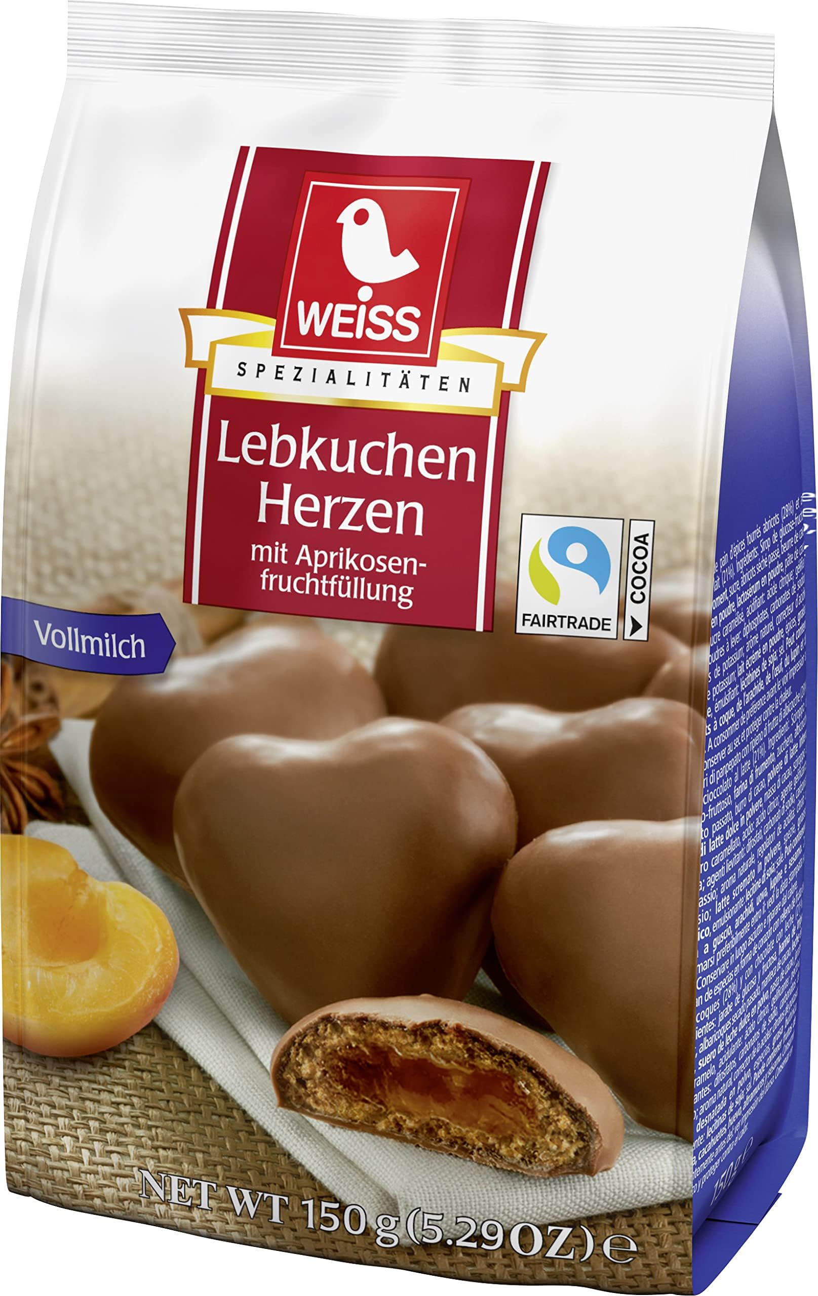 Filled Gingerbread Hearts, Milk Chocolate, 5.29 oz