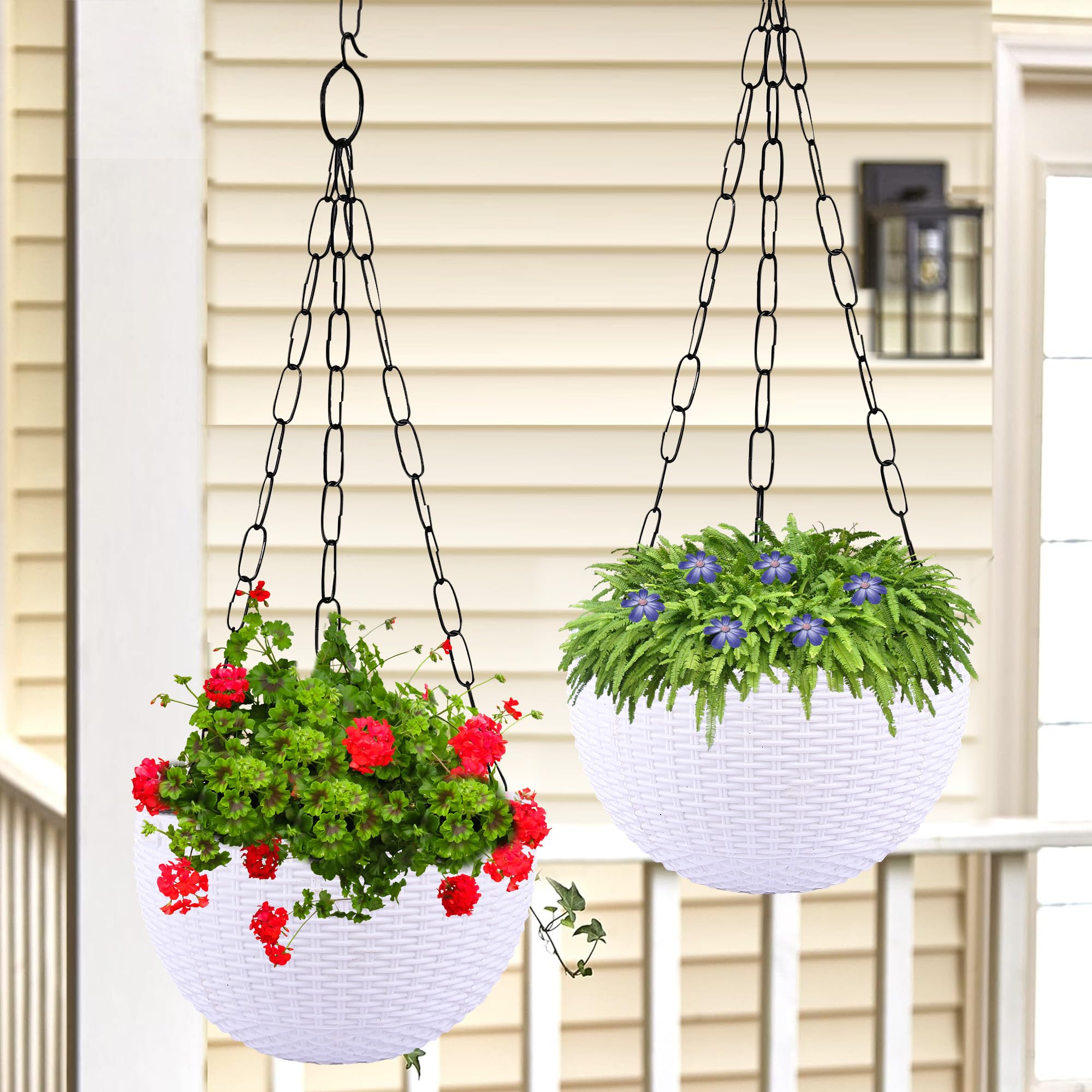 Heart Home Pack of 2 Hanging Flower Pot | Hanging Flower Pot for Living Room | Hanging Pot for Home-Lawns & Gardening | Flower Planter for Balcony | Plain Euro | 7 Inch | White (B0CYPYY5R2) Amazon Price History, Amazon Price Tracker