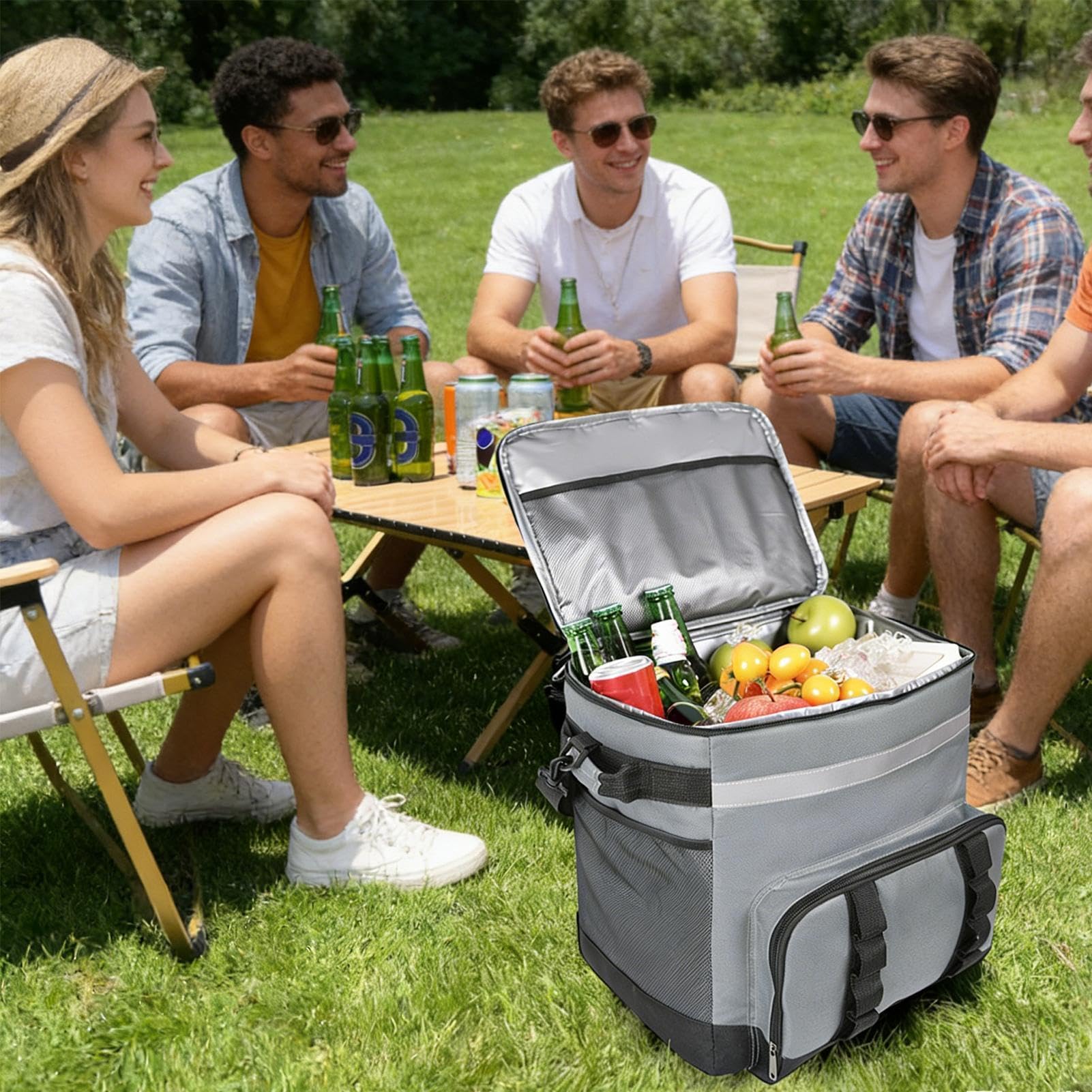 Generico Borsa Frigo con Ruote Isotermica a Tenuta Stagna | 35L, Rivestimento Impermeabile per Spiaggia, Campeggio, Picnic, Pesca, Eventi Sportivi, Viaggi, Festa in Piscina
