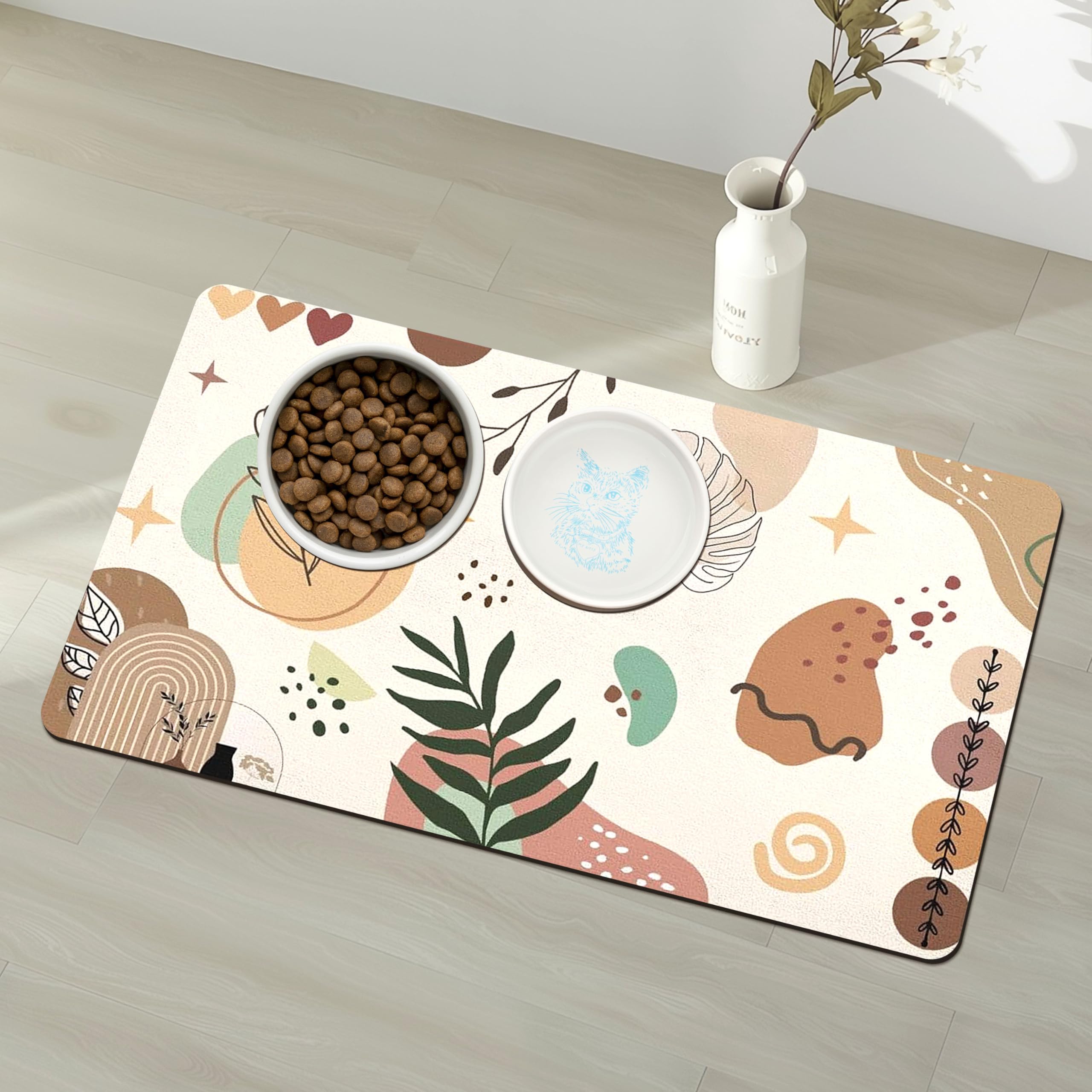 Tapis d'alimentation pour animaux de compagnie, tapis imperméable pour chien pour nourriture et eau, séchage rapide, antidérapant pour gamelles de chat