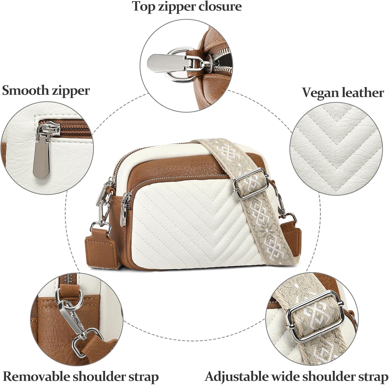 SENDEFN Fashion Shoulder Bag for Women Cute Hobo Tote Handbag Cute Soft Small Clutch Purses - Image 3