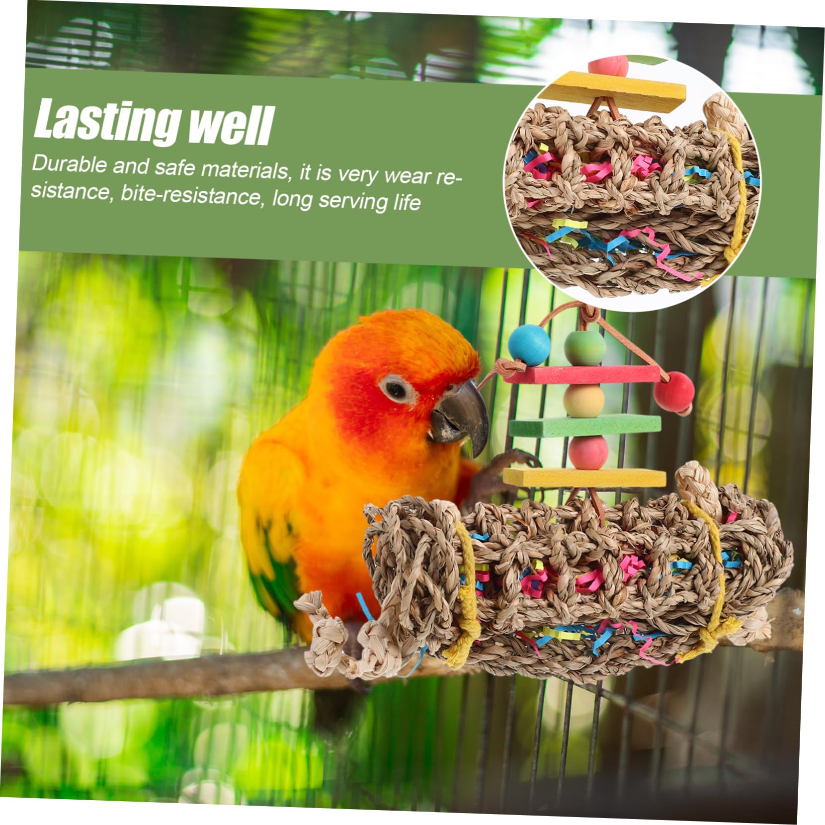 minkissy 3pièces Jouet à Mâcher Suspendu pour Perroquet Accessoire pour Oiseaux Jouet à pour Oiseaux De Compagnie