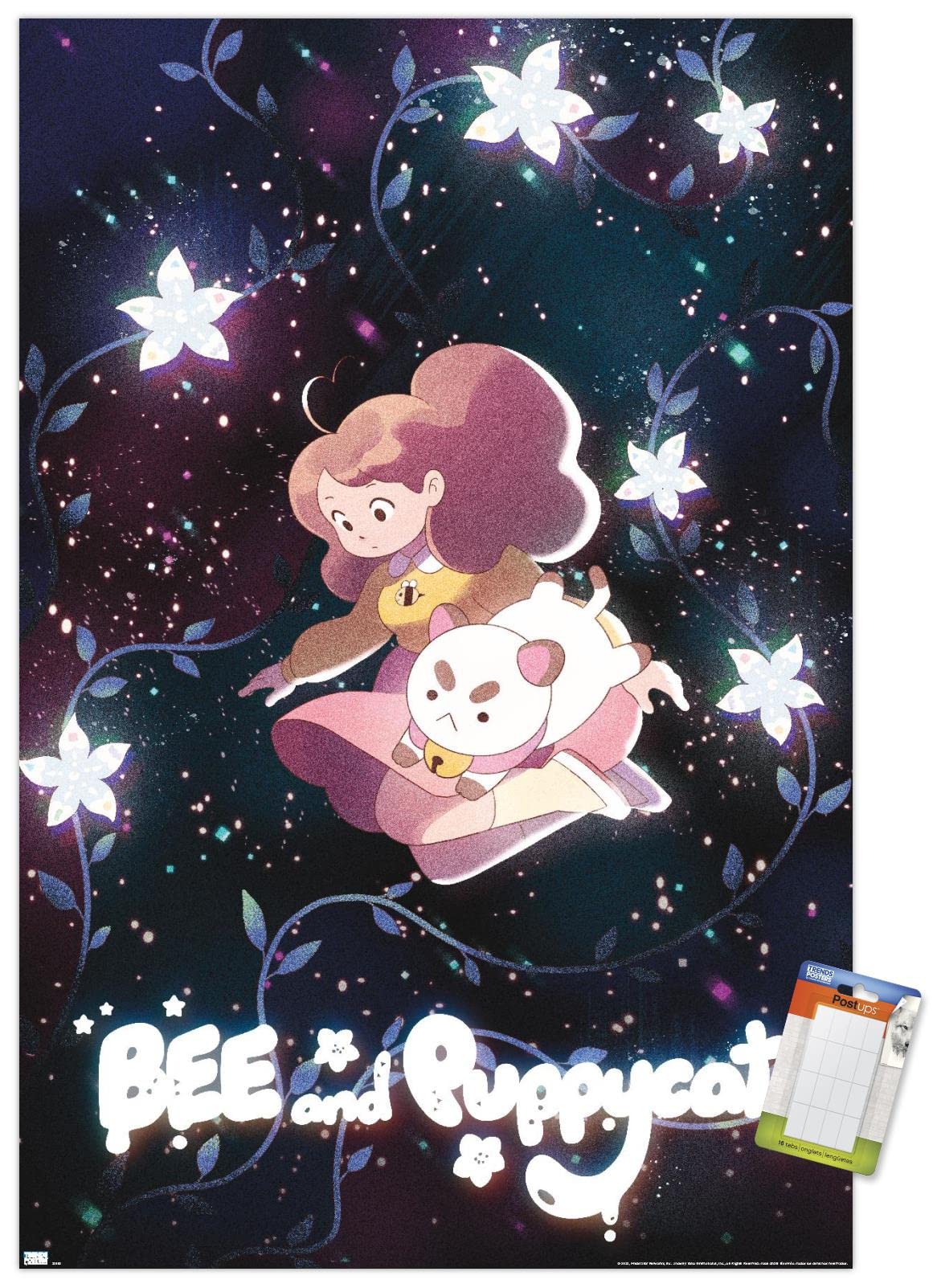 Trends InternationalTrends International Bee And Puppycat - Space Flowers Key Art Wall Poster, 22.37" x 34.00", Poster & Mount Bundle