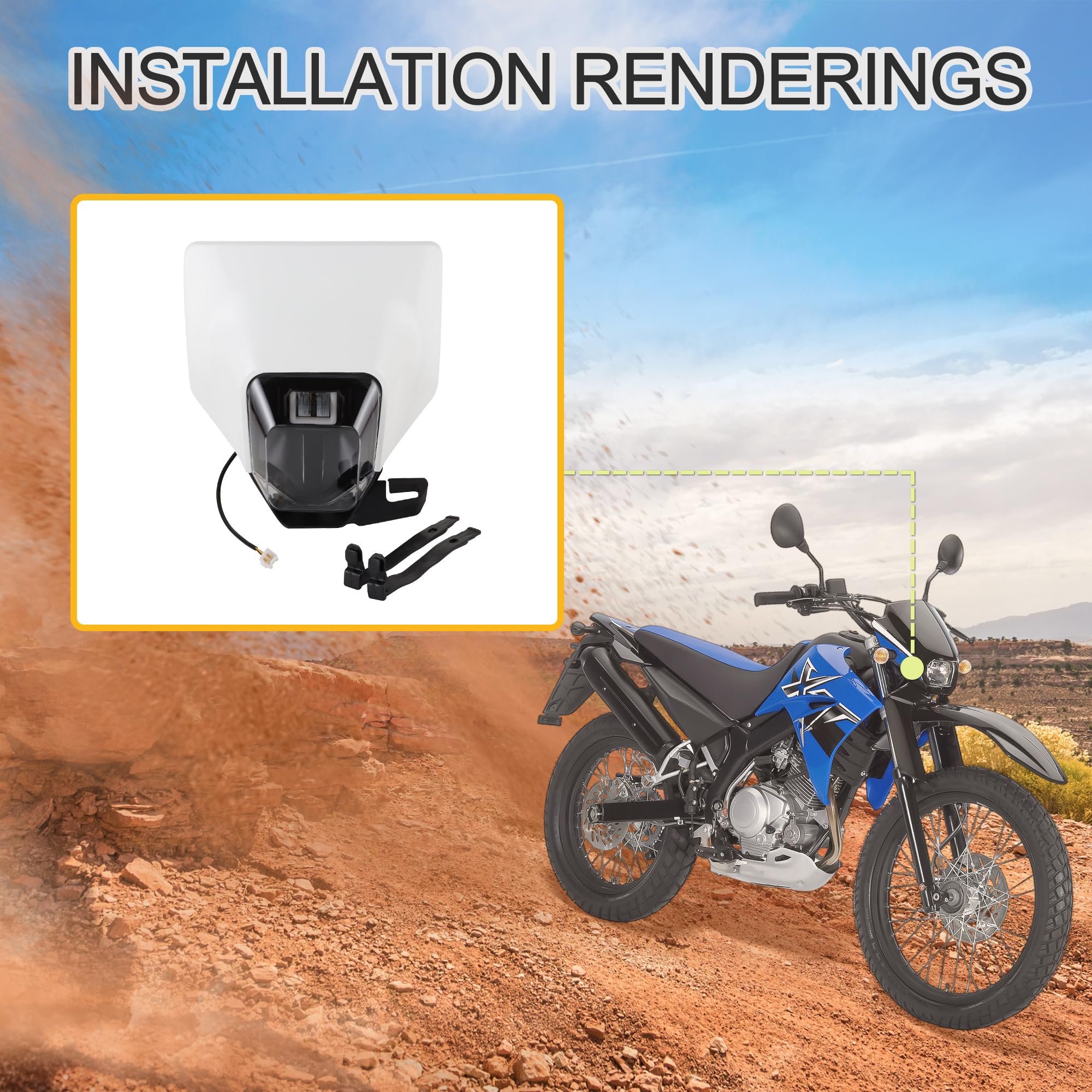 GOOFIT 12V 15W Phare de moto Remplacement pour VTT Scooter Pocket Vélo tout-terrain