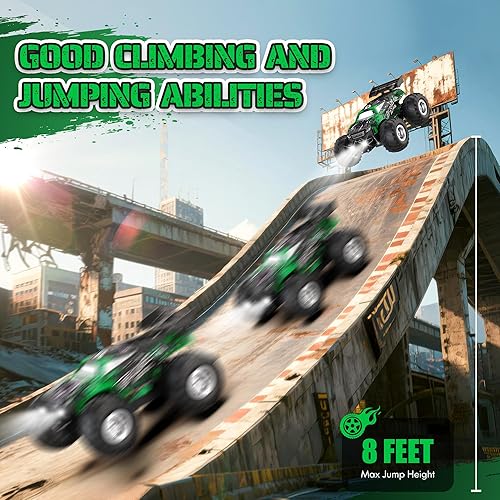 Miniatura 5 de Auto a control remoto, camión de control remoto todo terreno para niños de 8 a 12 años, faros, motores duales, 120, 6.2 mih, 2.4 GHZ, apto para