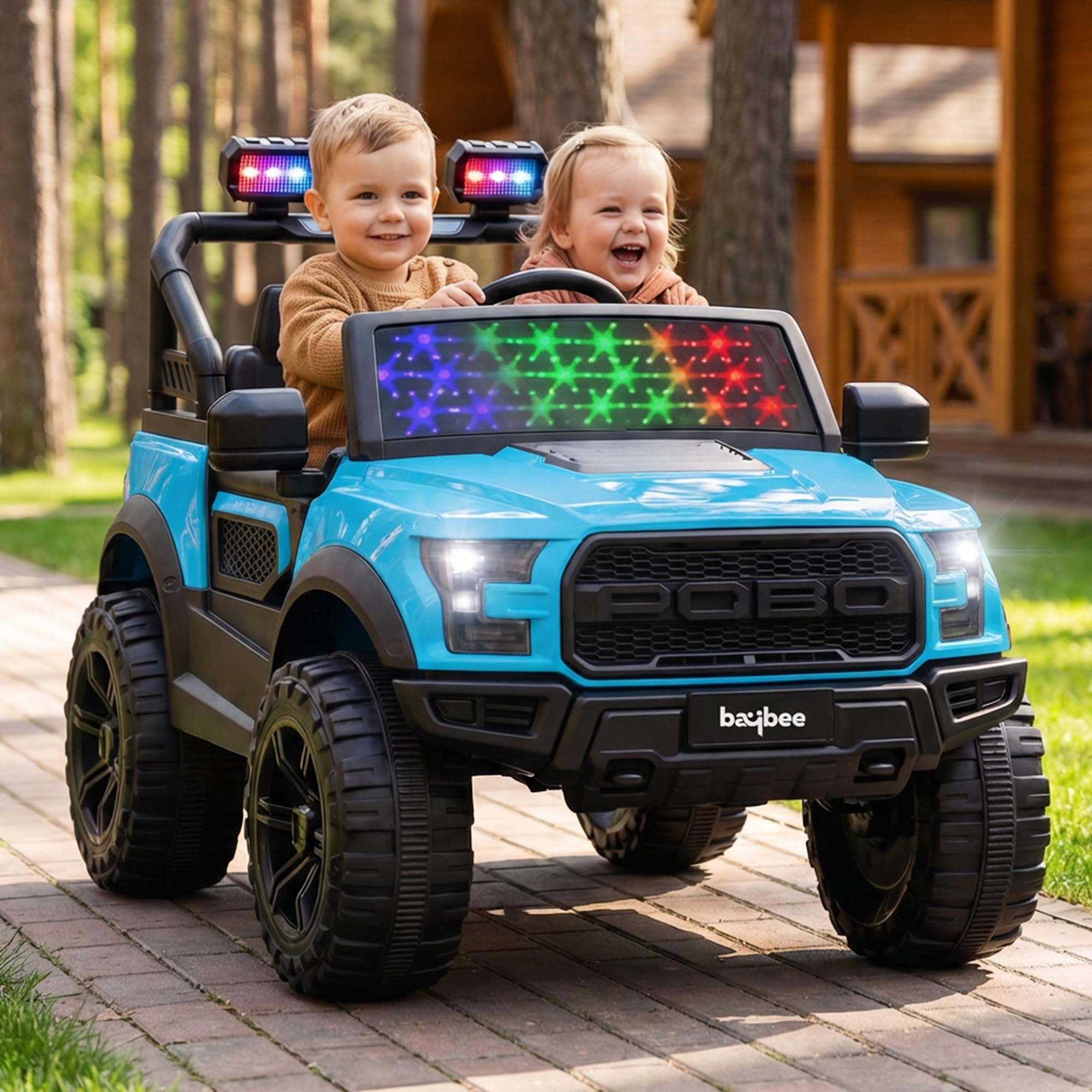 Baybee Bronco Battery Operated Jeep for Kids, Ride on Toy Kid Car with RGB Windshield Light & Music | Electric Jeep Battery Car | Baby Big Cars for Kids to Drive 3 to 8 Years (Bronco Ceyon Blue)-image-39
