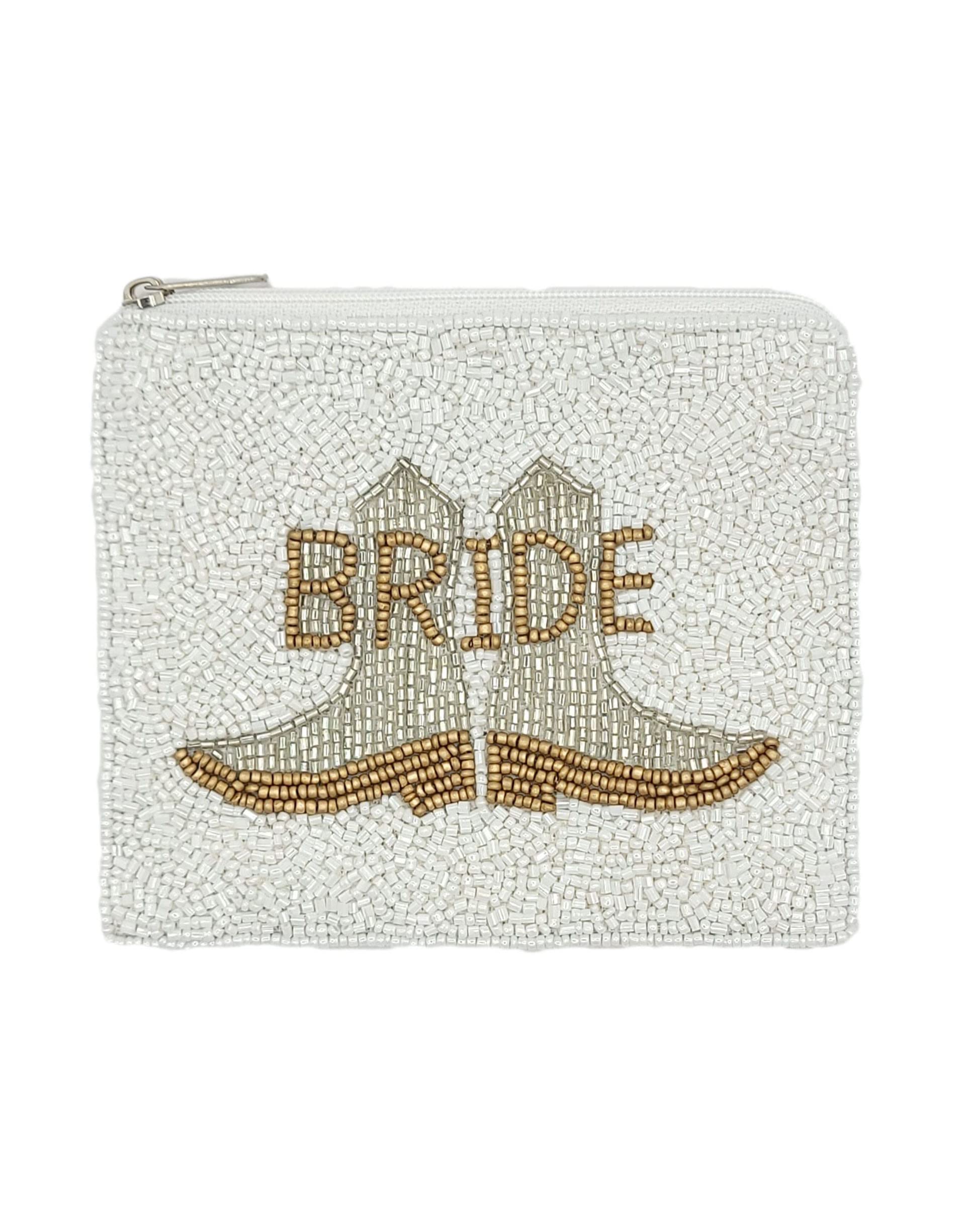 GenericLa Chic Bride Beaded Coin Pouch with Cowboy Boots, Pouch