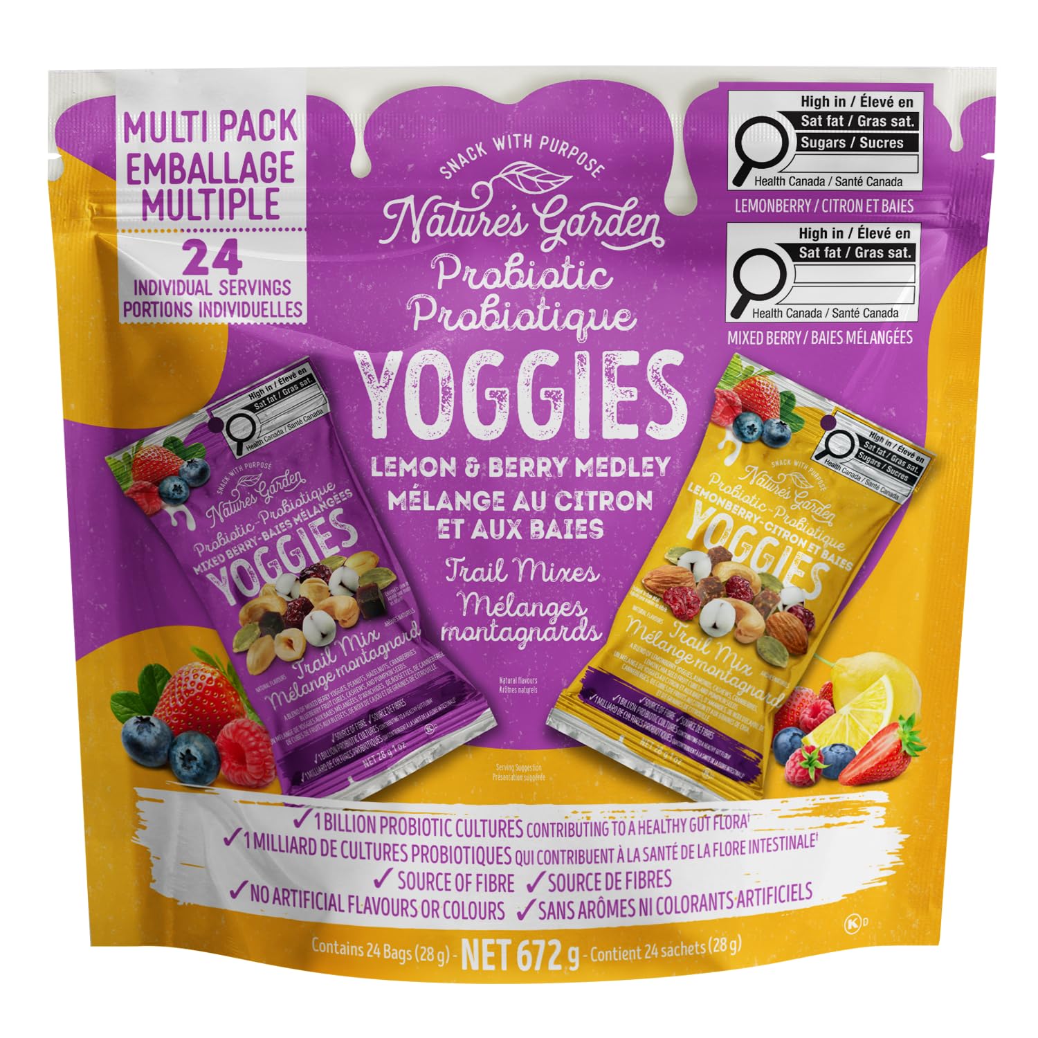 Nature's Garden Yoggies Trail Mix, 24 servings x 1oz (Lemonberry