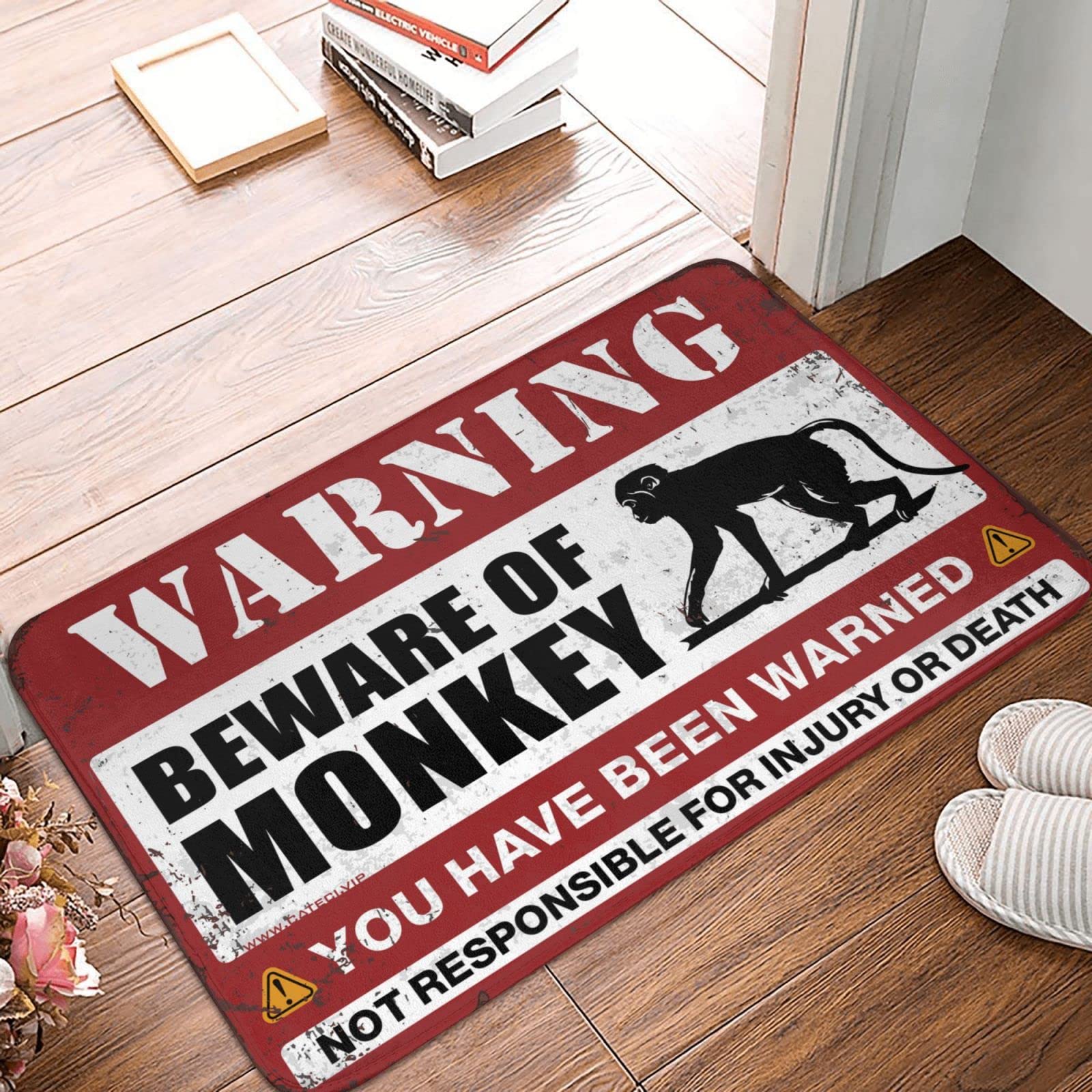 Tapis de salle de bain Beware of Monkey pour une décoration moderne