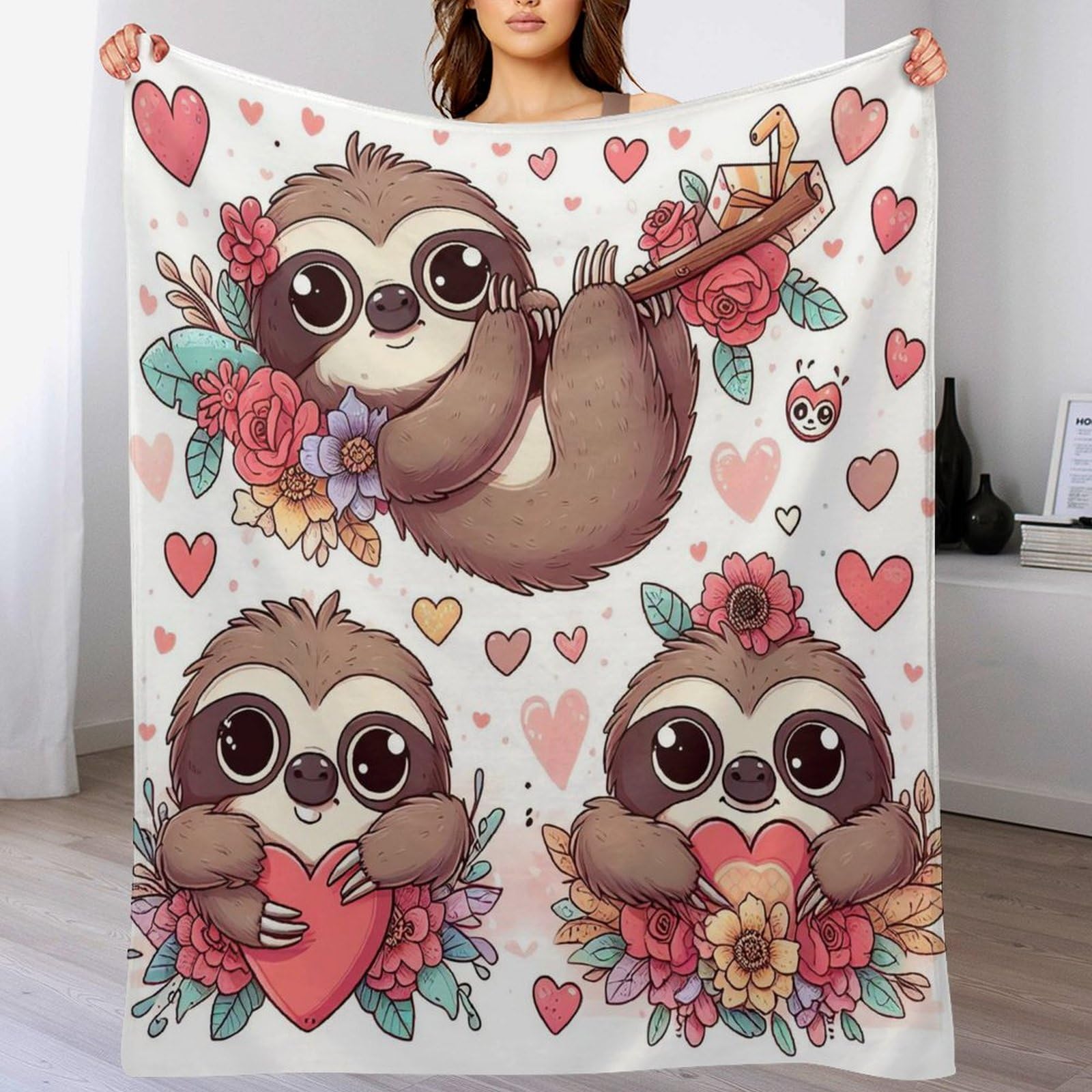 Plaid paresseux 3D en polaire douce pour cocooning sur le canapé