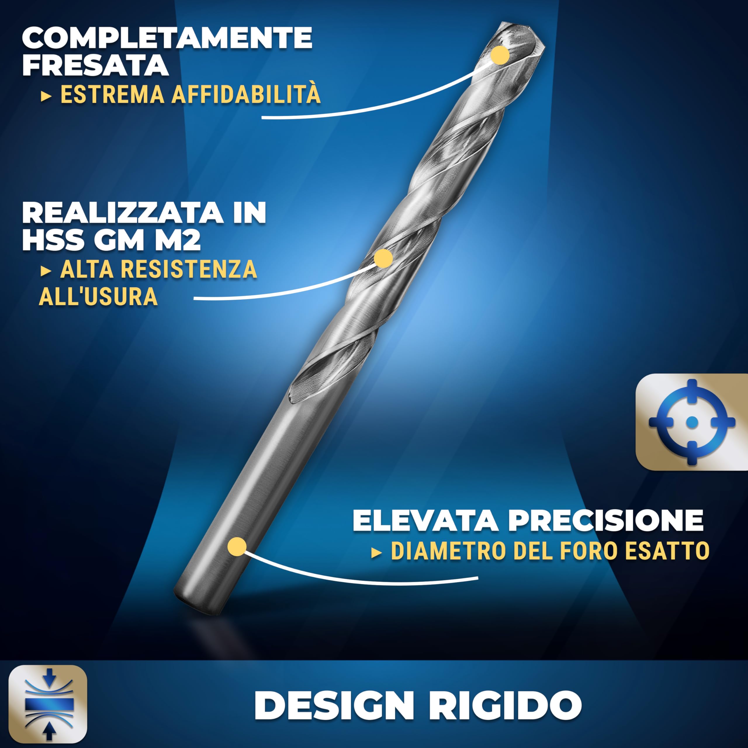 S&R 25 Punte Trapano Metallo Rettificate (1-13mm) 118 °, serie GM, DIN 338, HSS- Acciaio, Cassetta di metallo, Qualità Professionale